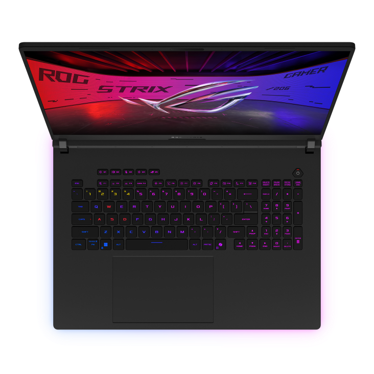 A large main feature product image of ASUS ROG Strix SCAR 18 (G835) - 18" 240Hz, Ultra 9 275HX, RTX 5080, 64GB/1+1TB RAID 0 - Win 11 Gaming Notebook