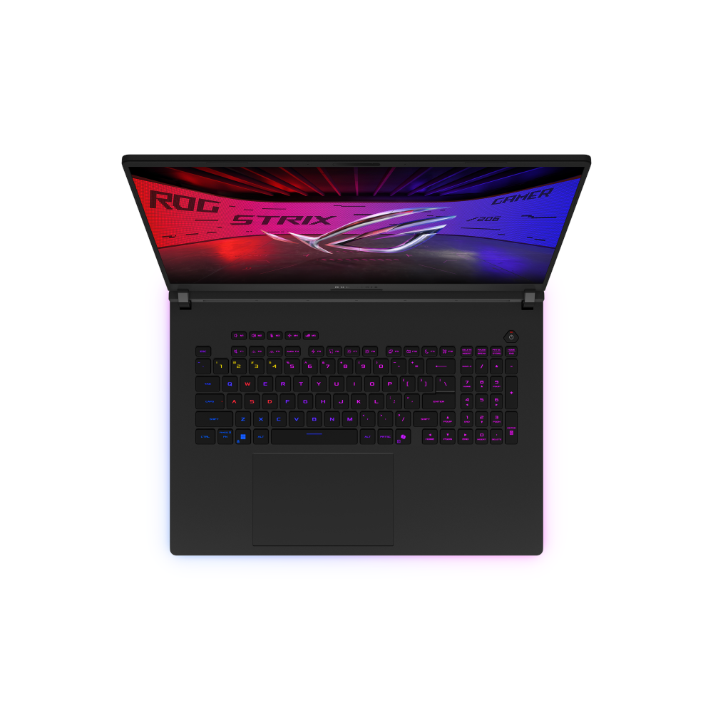 A large main feature product image of ASUS ROG Strix SCAR 18 (G835) - 18" 240Hz, Ultra 9 275HX, RTX 5080, 64GB/1+1TB RAID 0 - Win 11 Gaming Notebook