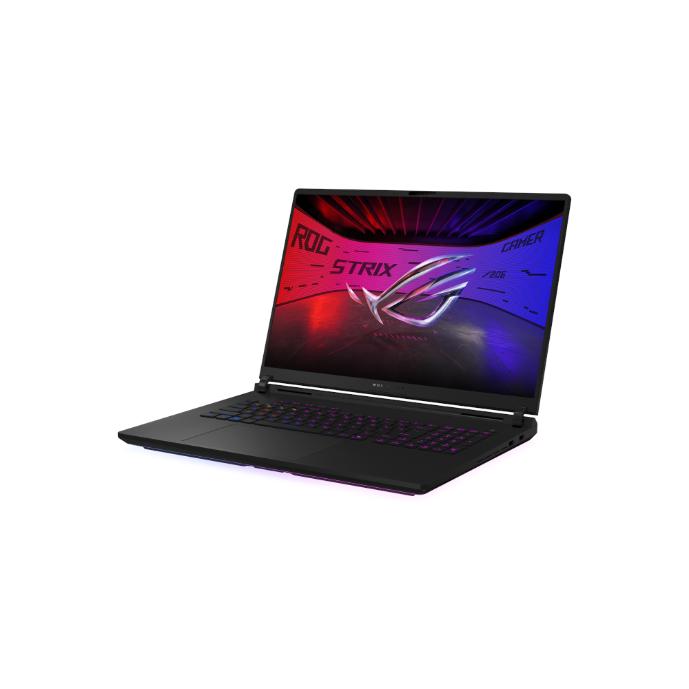 A large main feature product image of ASUS ROG Strix SCAR 18 (G835) - 18" 240Hz, Ultra 9 275HX, RTX 5090, 64GB/2+2TB RAID 0 - Win 11 Gaming Notebook