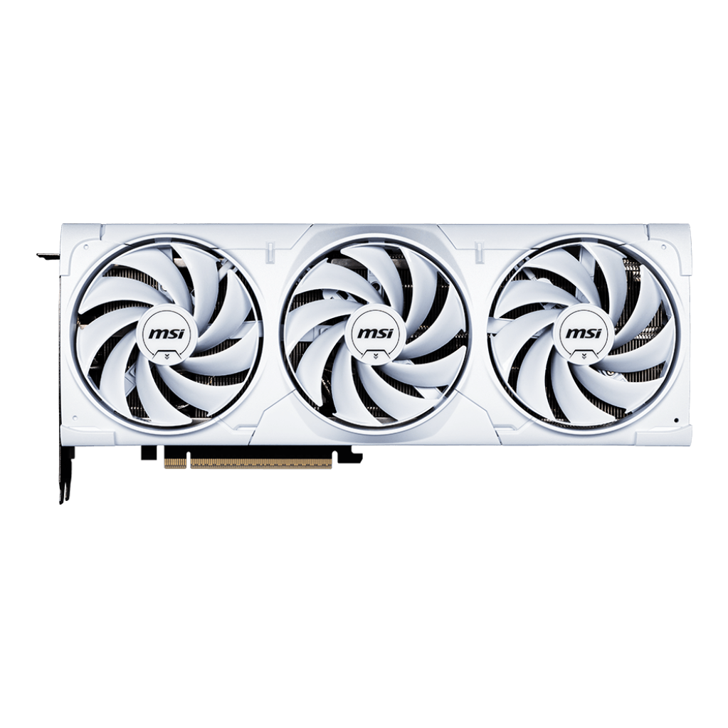 A large main feature product image of MSI GeForce RTX 5080 Ventus 3X OC 16GB GDDR7 - White