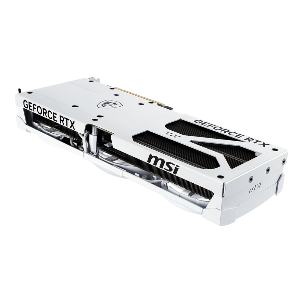 A large main feature product image of MSI GeForce RTX 5080 Ventus 3X OC 16GB GDDR7 - White