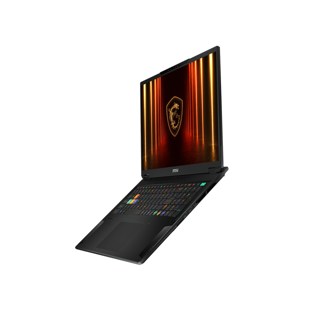 A large main feature product image of MSI Stealth A18 AI+ (A3X) - 18" 4K 120Hz, Ryzen AI 9 HX 370, RTX 5090, 64GB/2TB - Win 11 Pro Gaming Notebook