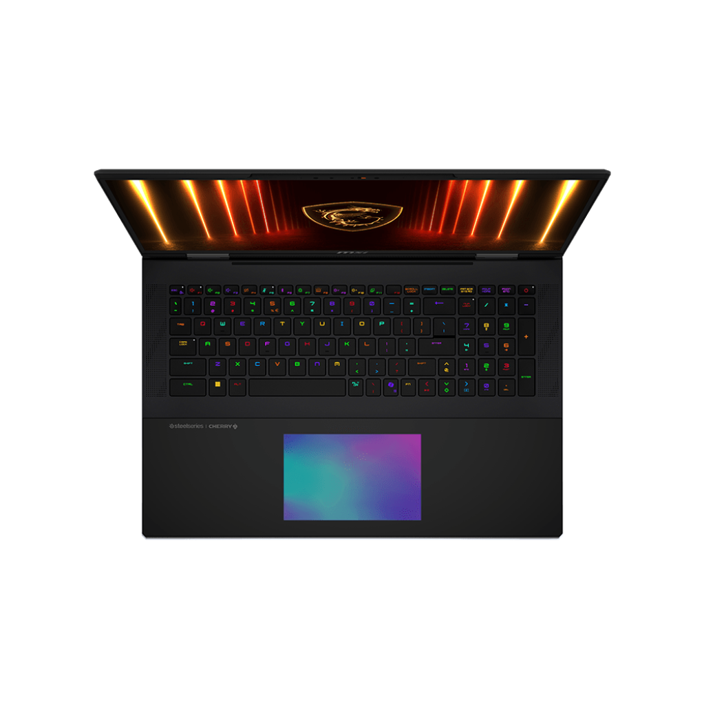 A large main feature product image of MSI Titan 18 HX AI (A2X) - 18" 4K 120Hz, Core Ultra 9 275HX, RTX 5080, 64GB/6TB - Win 11 Pro Gaming Notebook