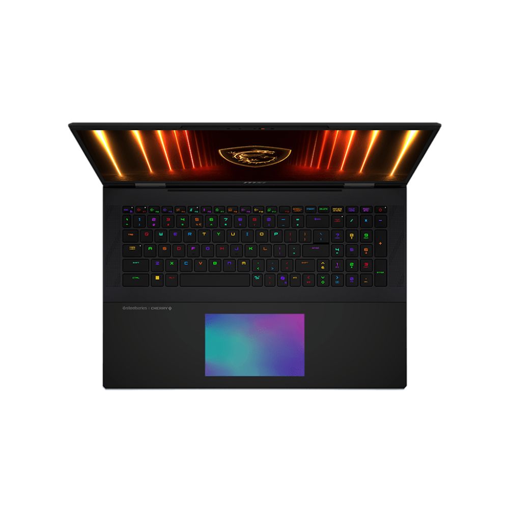 A large main feature product image of MSI Titan 18 HX AI (A2X) - 18" 4K 120Hz, Core Ultra 9 275HX, RTX 5080, 64GB/6TB - Win 11 Pro Gaming Notebook