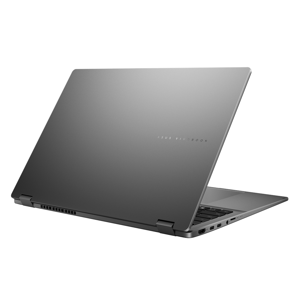 A large main feature product image of ASUS Vivobook 16 Flip OLED (TP3607) - 16" Core Ultra 7 258V, 32GB/1TB - Win 11 Pro Copilot+ AI Notebook