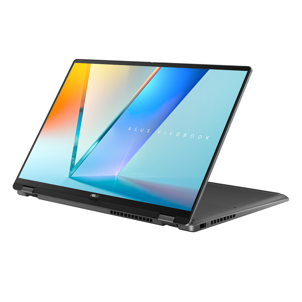 A large main feature product image of ASUS Vivobook 16 Flip OLED (TP3607) - 16" Core Ultra 7 258V, 32GB/1TB - Win 11 Pro Copilot+ AI Notebook