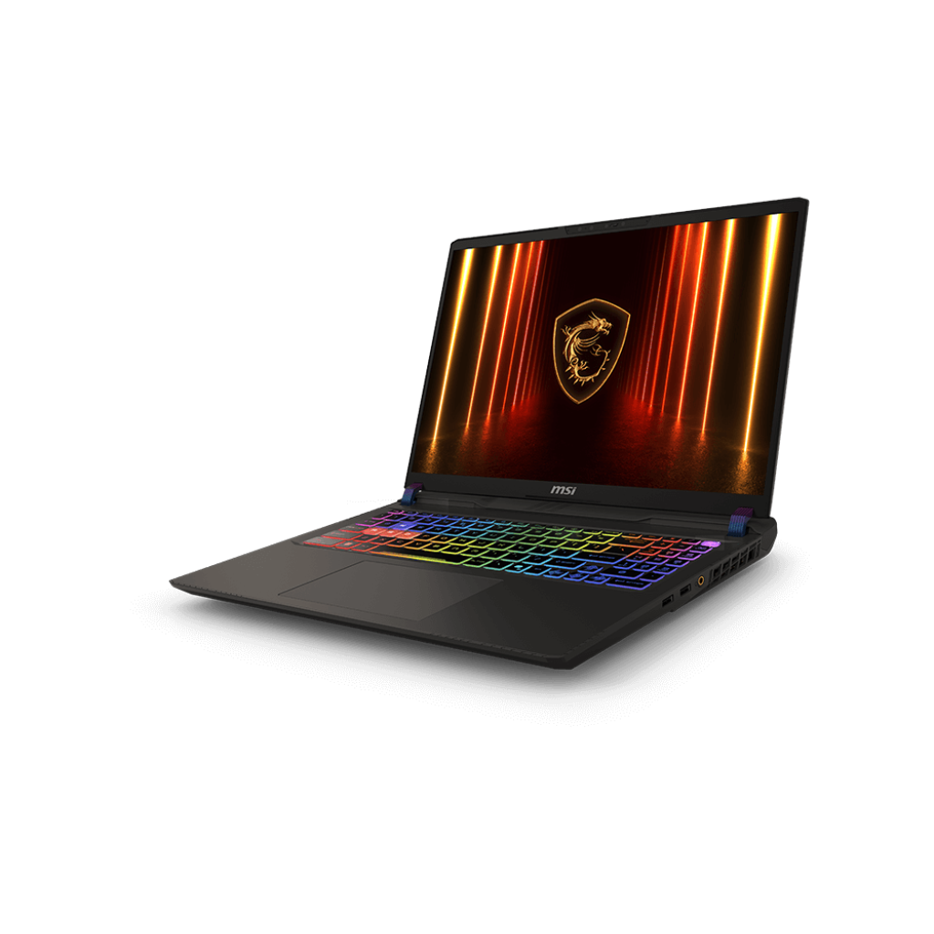 A large main feature product image of MSI Vector 16 HX AI (A2X) - 16" 240Hz, Ultra 9 275HX, RTX 5080, 32GB/2TB - Win 11 Gaming Notebook