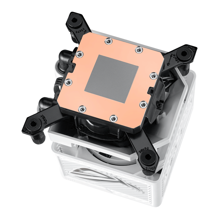 A large main feature product image of ASUS ROG Ryujin III 360 ARGB Extreme 360mm AIO Liquid CPU Cooler - White