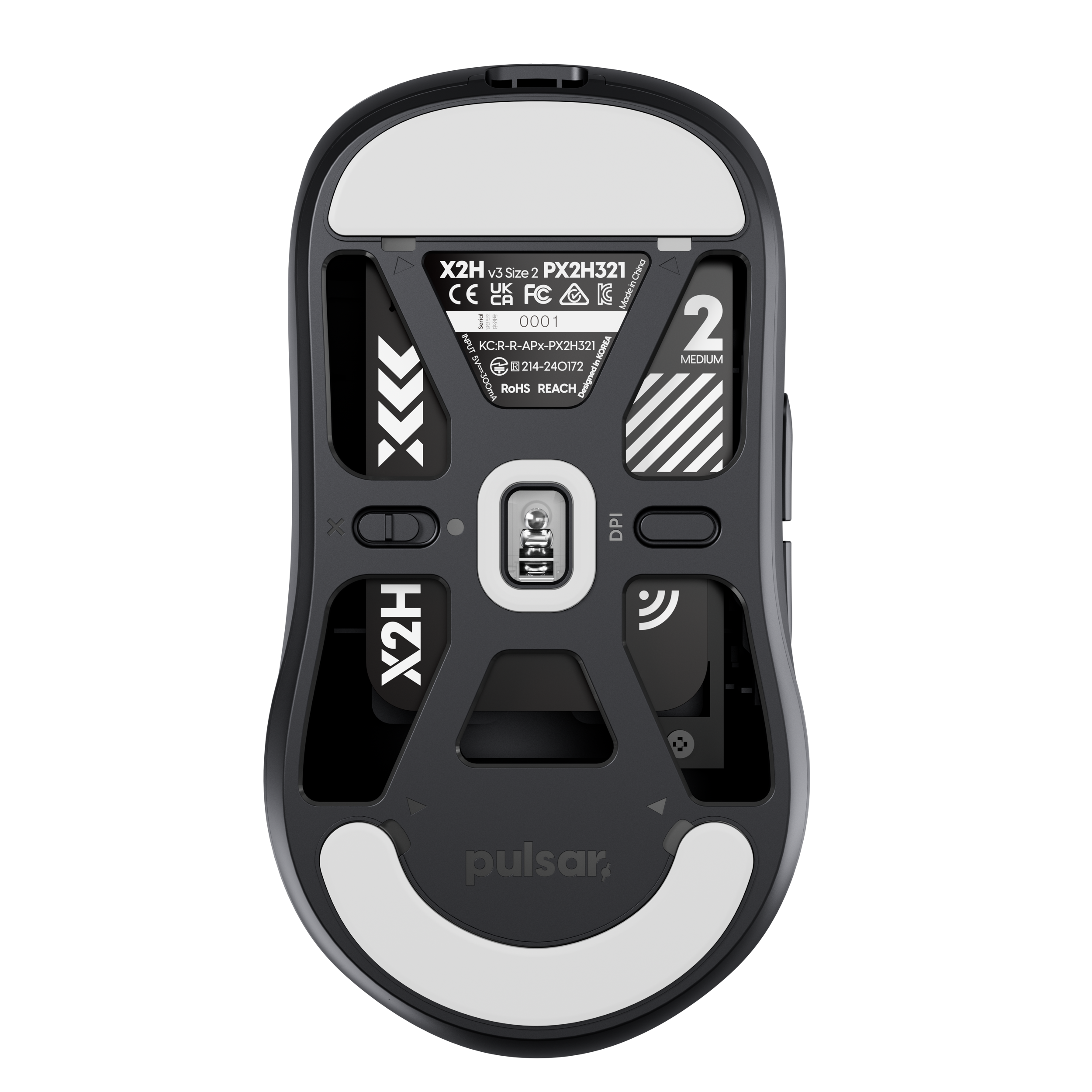 A large main feature product image of Pulsar X2H v3 - 53g Lightweight Wireless Gaming Mouse (Black)