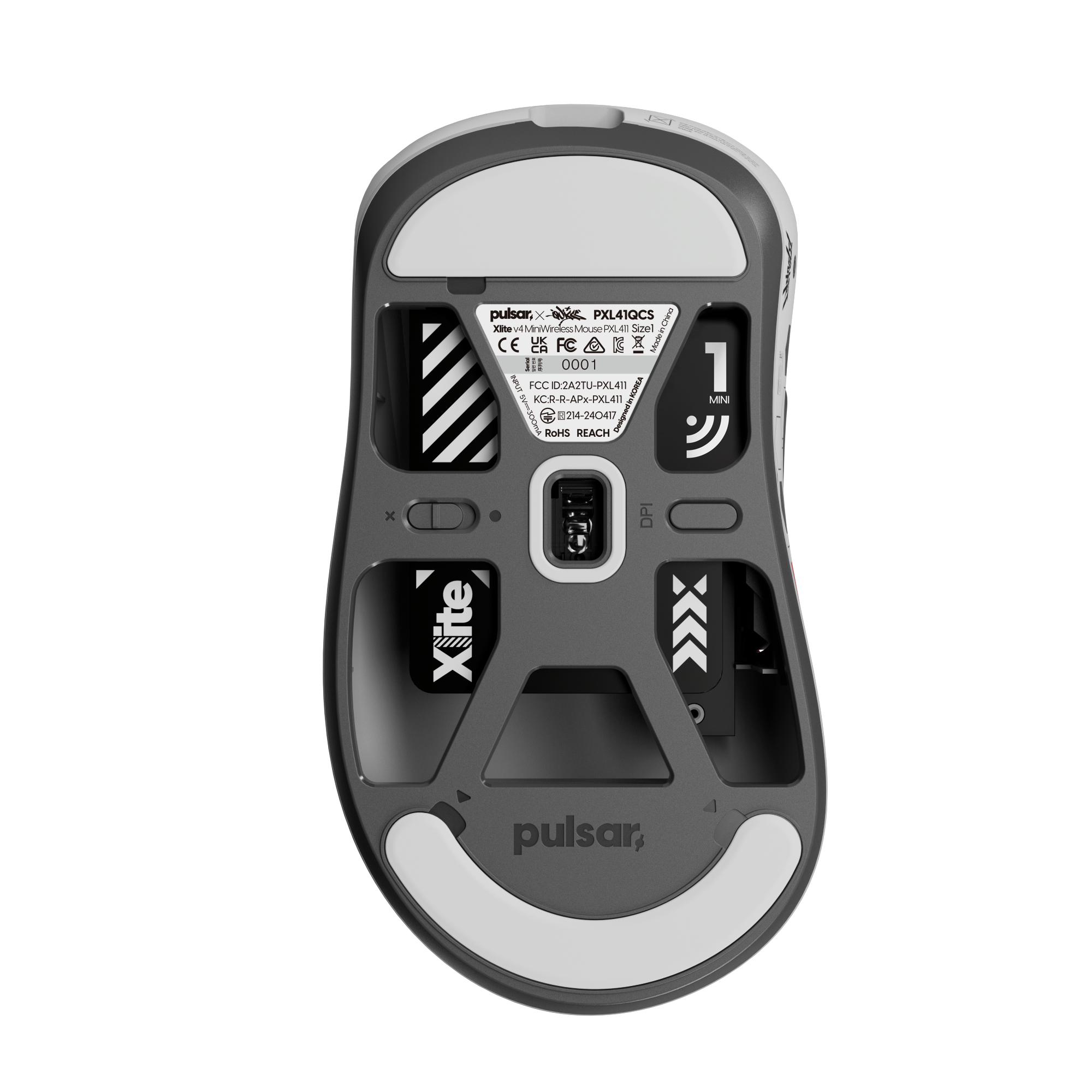 A large main feature product image of Pulsar Xlite v4 Mini - 52g Lightweight  Wireless Gaming Mouse (Quiccs Limited Edition)