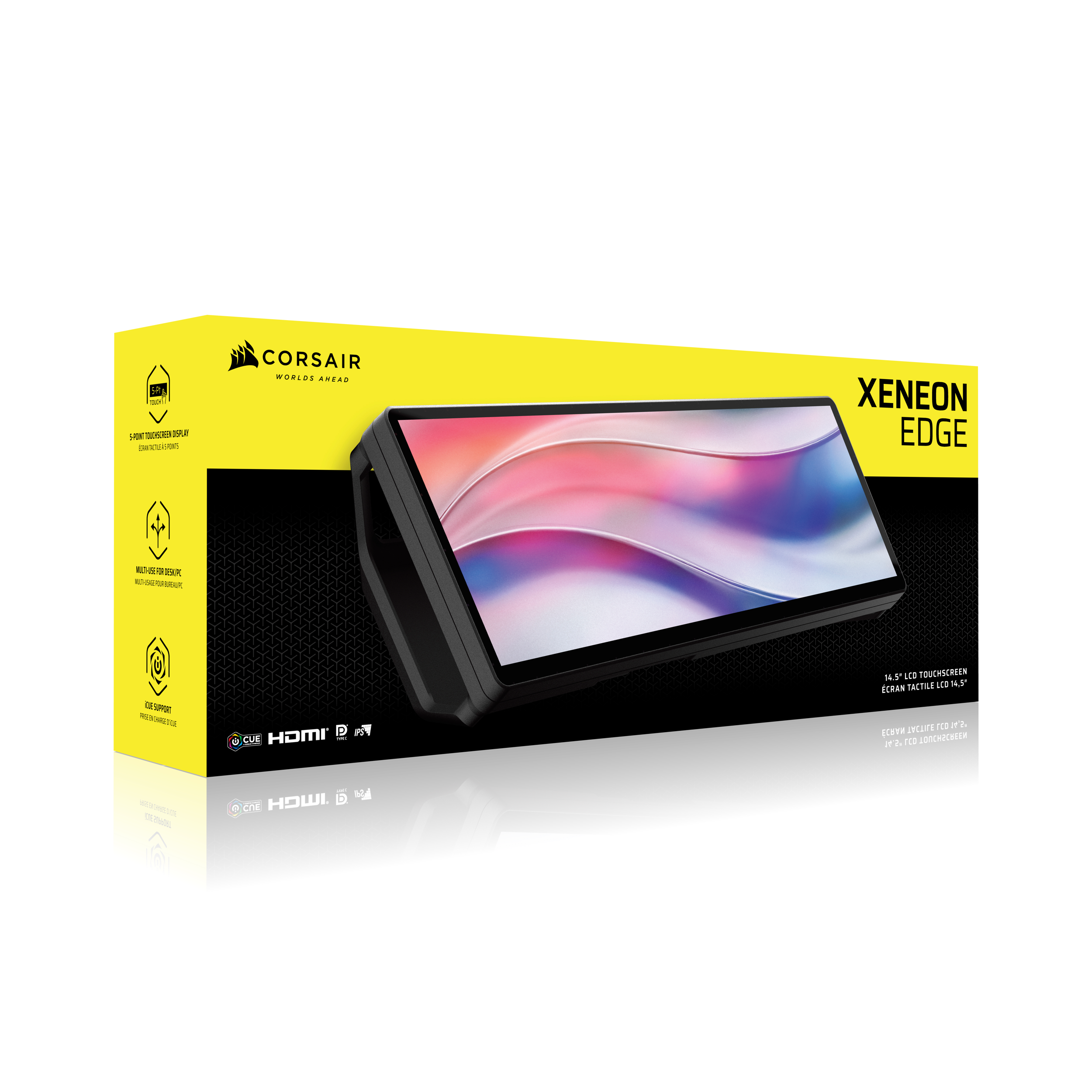 A large main feature product image of Corsair XENEON EDGE 14.5" Case-Mountable LCD Touchscreen