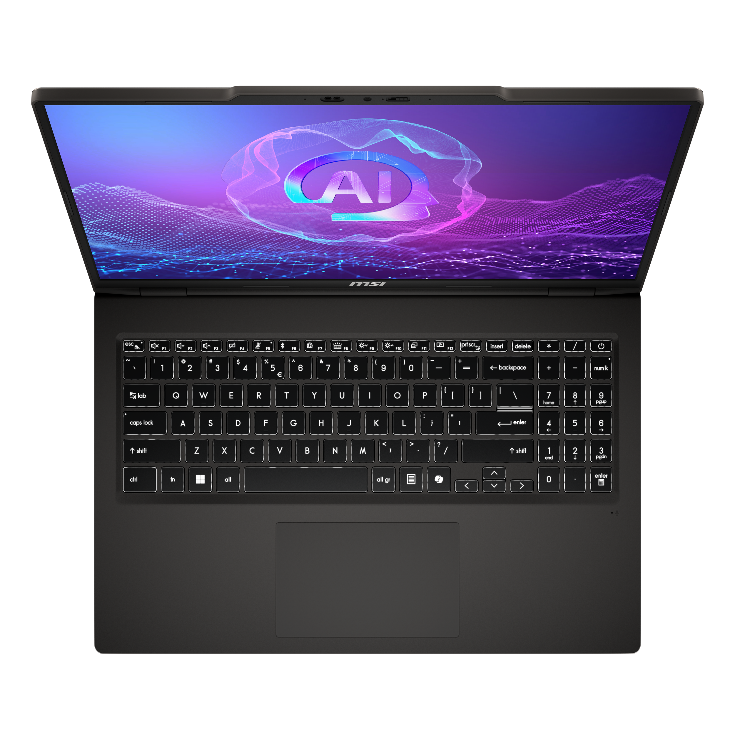 A large main feature product image of MSI Venture A16 AI+ (A3H) - 16" 120Hz, Ryzen AI 7 350, 16GB/512GB - Win 11 Gaming Notebook