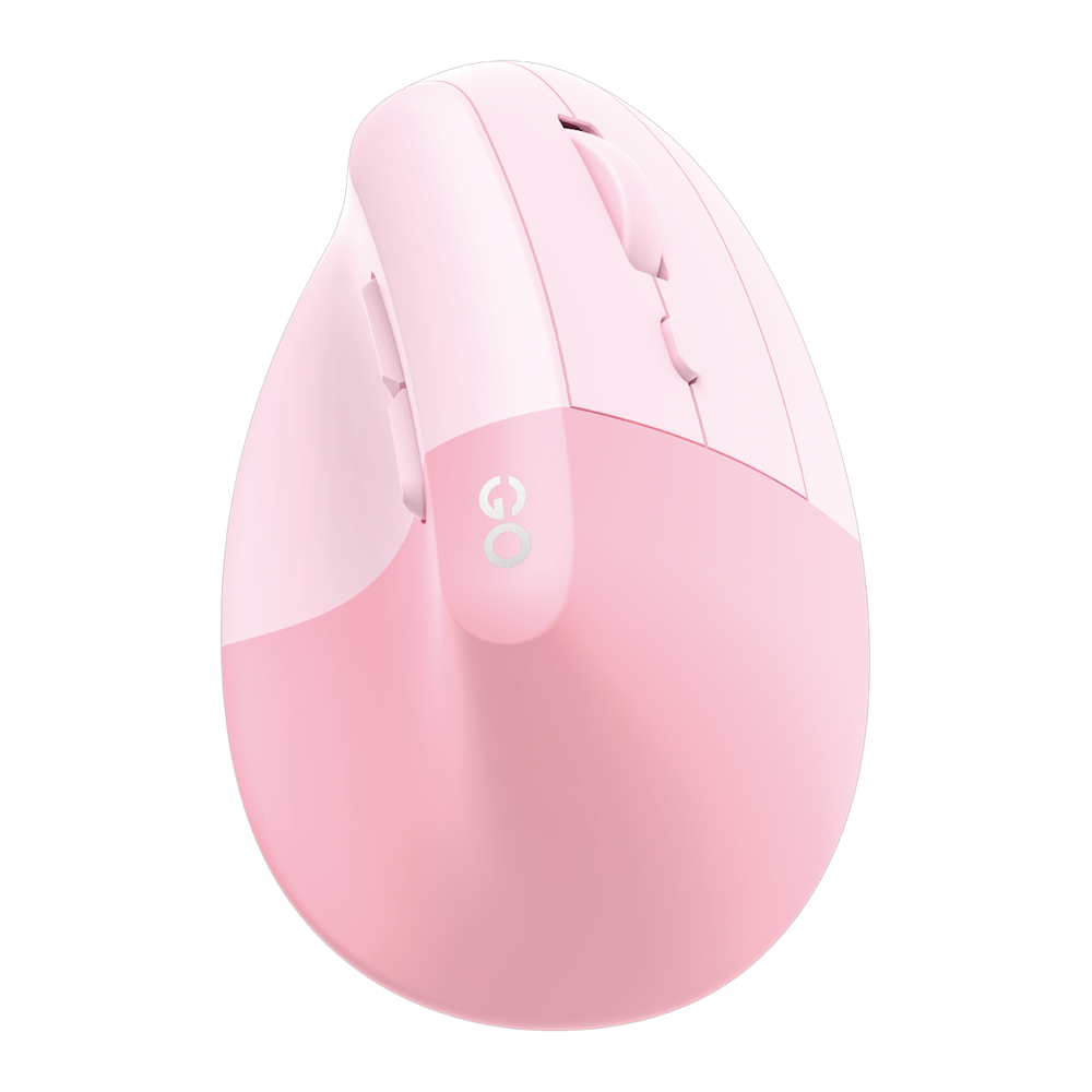 A large main feature product image of Fantech Comfy W195R Vertical Ergonomic Office Rechargeable Wireless Mouse - Pink