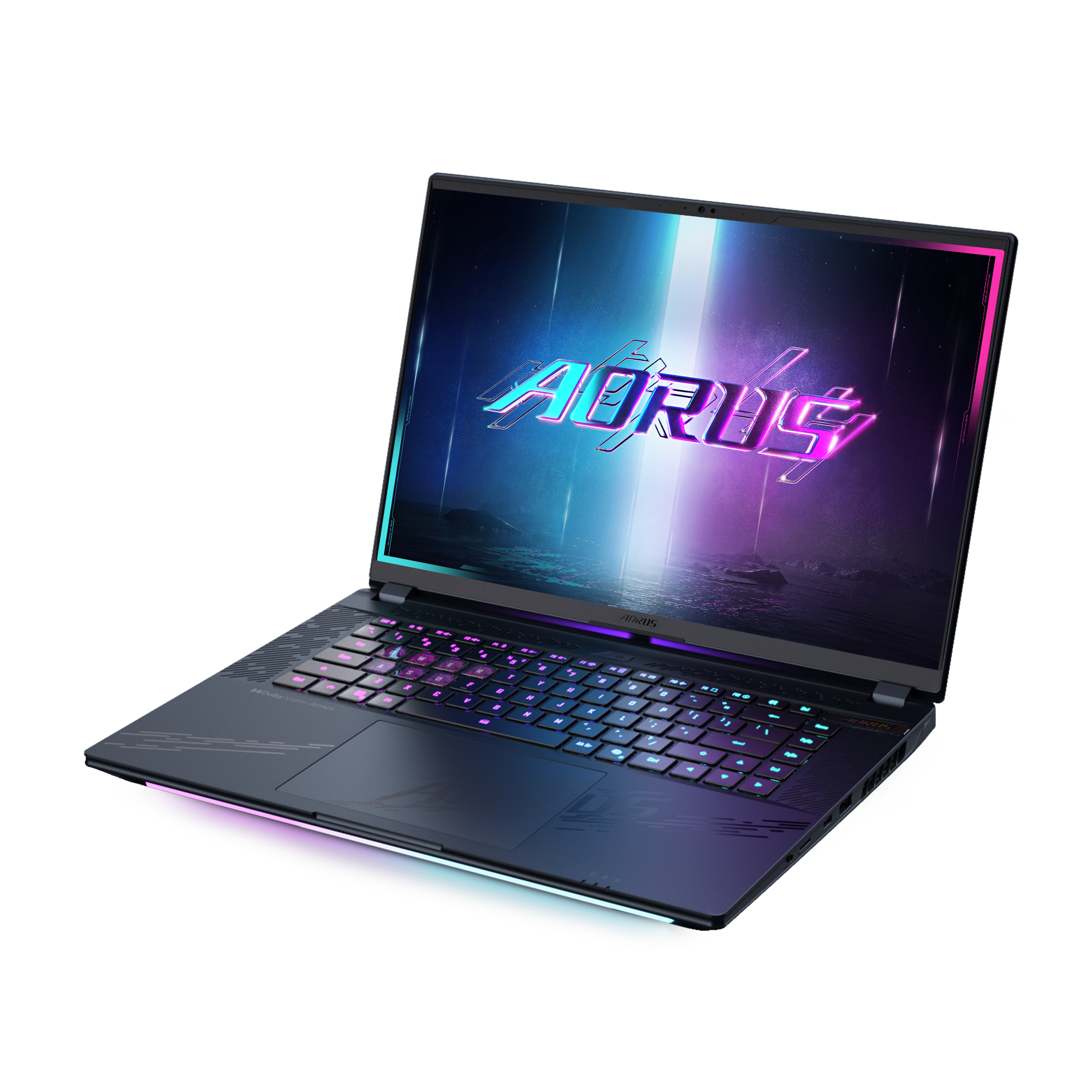 A large main feature product image of Gigabyte AORUS MASTER 16 (BYH) - 16" 240Hz, Ultra 9 275HX, RTX 5080, 32GB/1TB - Win 11 Pro Gaming Notebook