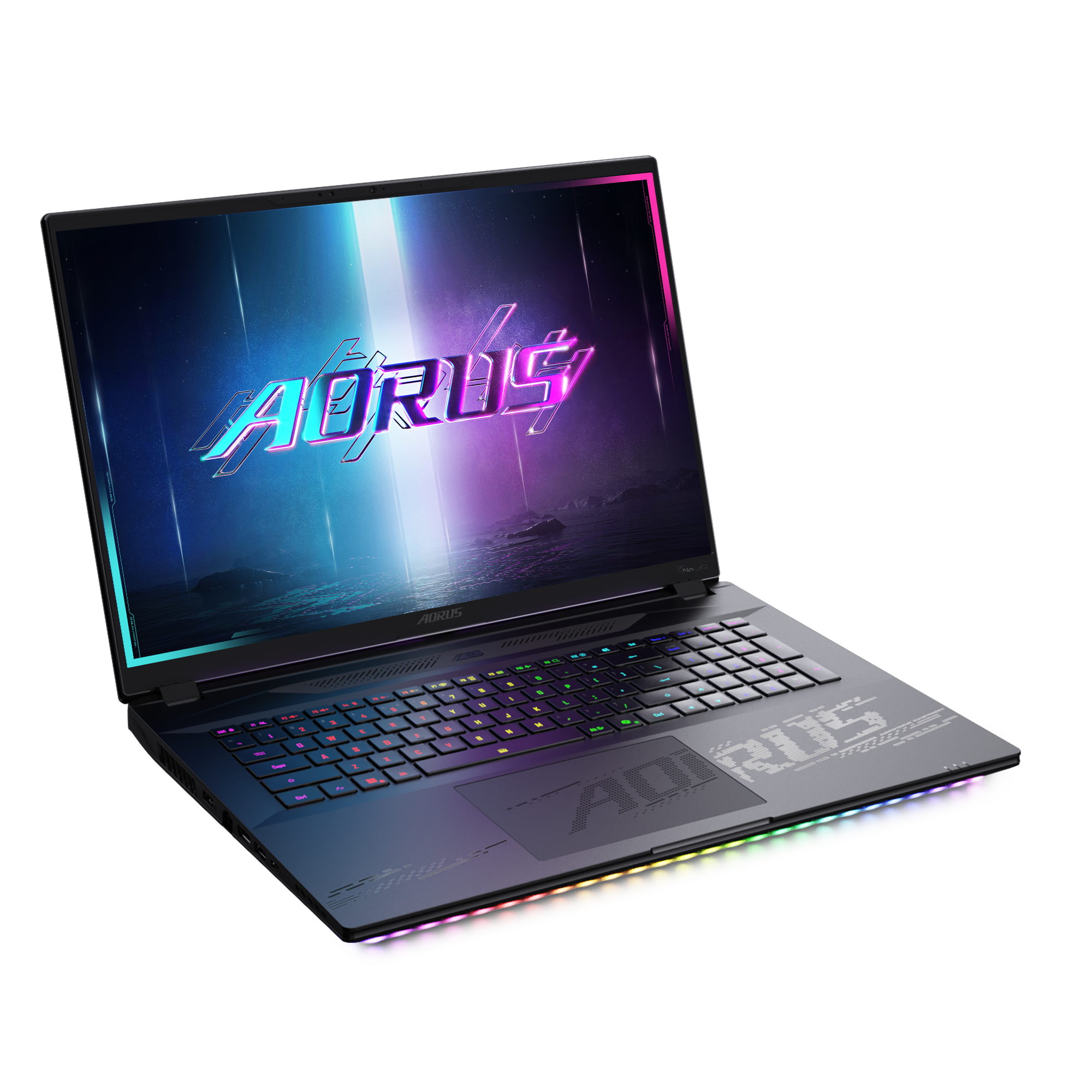 A large main feature product image of Gigabyte AORUS MASTER 18 (BZH) - 18" 240Hz, Ultra 9 275HX, RTX 5090, 64GB/2TB - Win 11 Pro Gaming Notebook