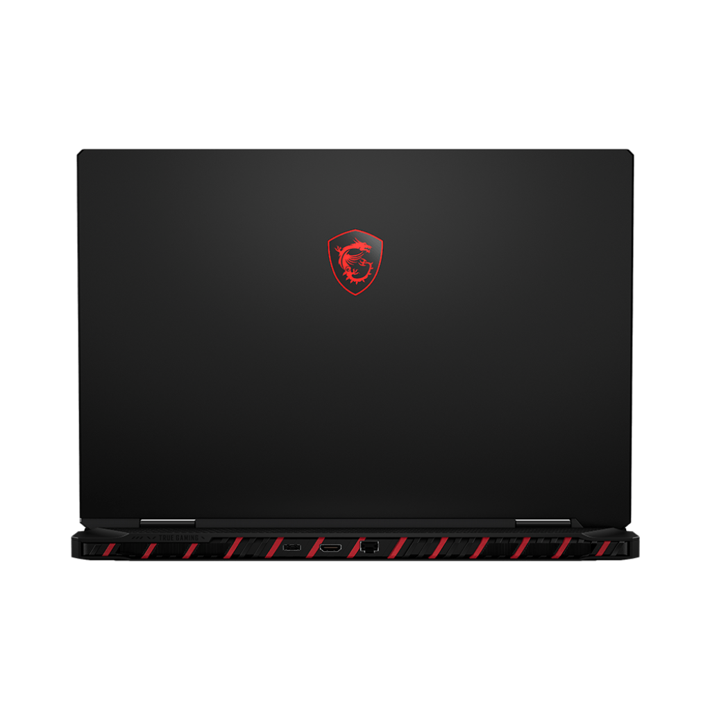 A large main feature product image of MSI Raider A18 HX (A9W) - 18" 4K 120Hz, Ryzen 9 9955HX3D, RTX 5080, 64GB/2TB - Win 11 Pro Gaming Notebook
