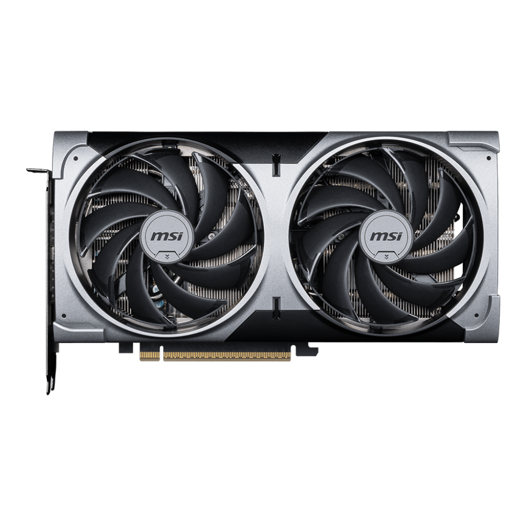 A large main feature product image of MSI GeForce RTX 5070 Ventus 2X OC 12GB GDDR7