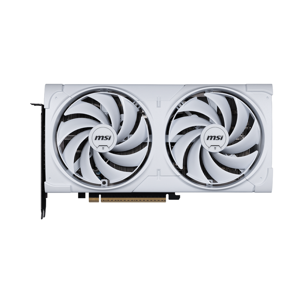 A large main feature product image of MSI GeForce RTX 5070 Ventus 2X OC 12GB GDDR7 - White