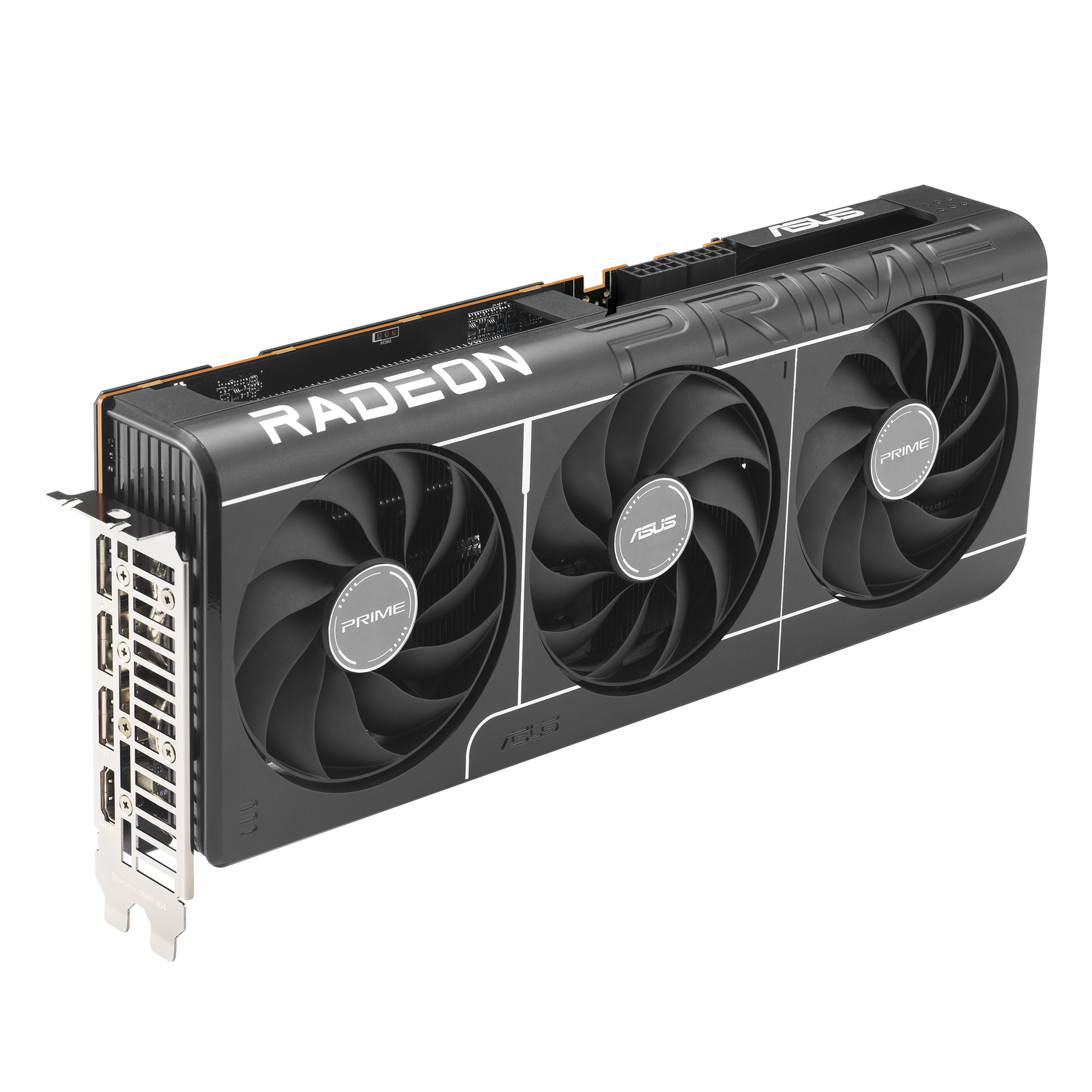 A large main feature product image of ASUS Radeon RX 9070 Prime OC 16GB GDDR6