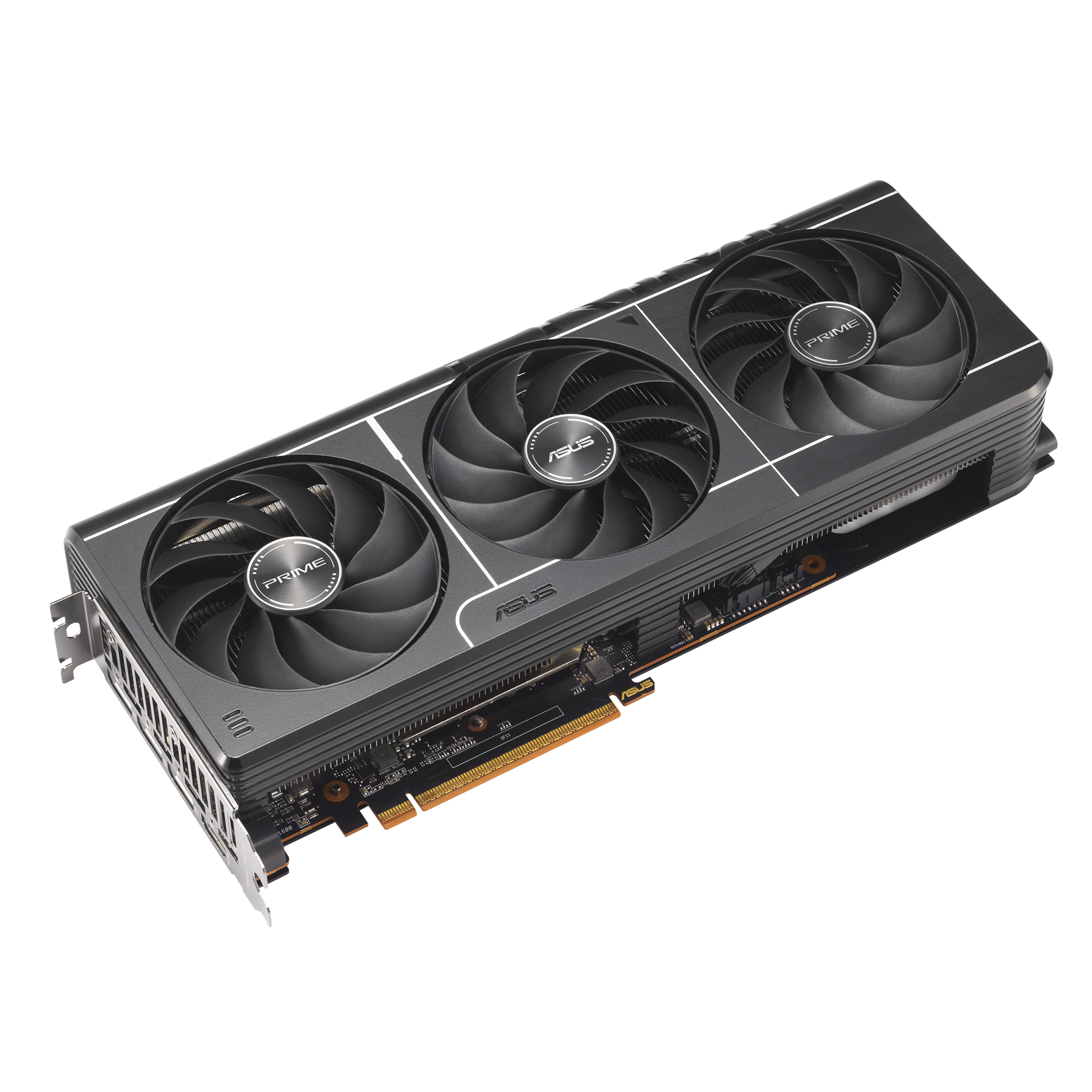 A large main feature product image of ASUS Radeon RX 9070 Prime OC 16GB GDDR6
