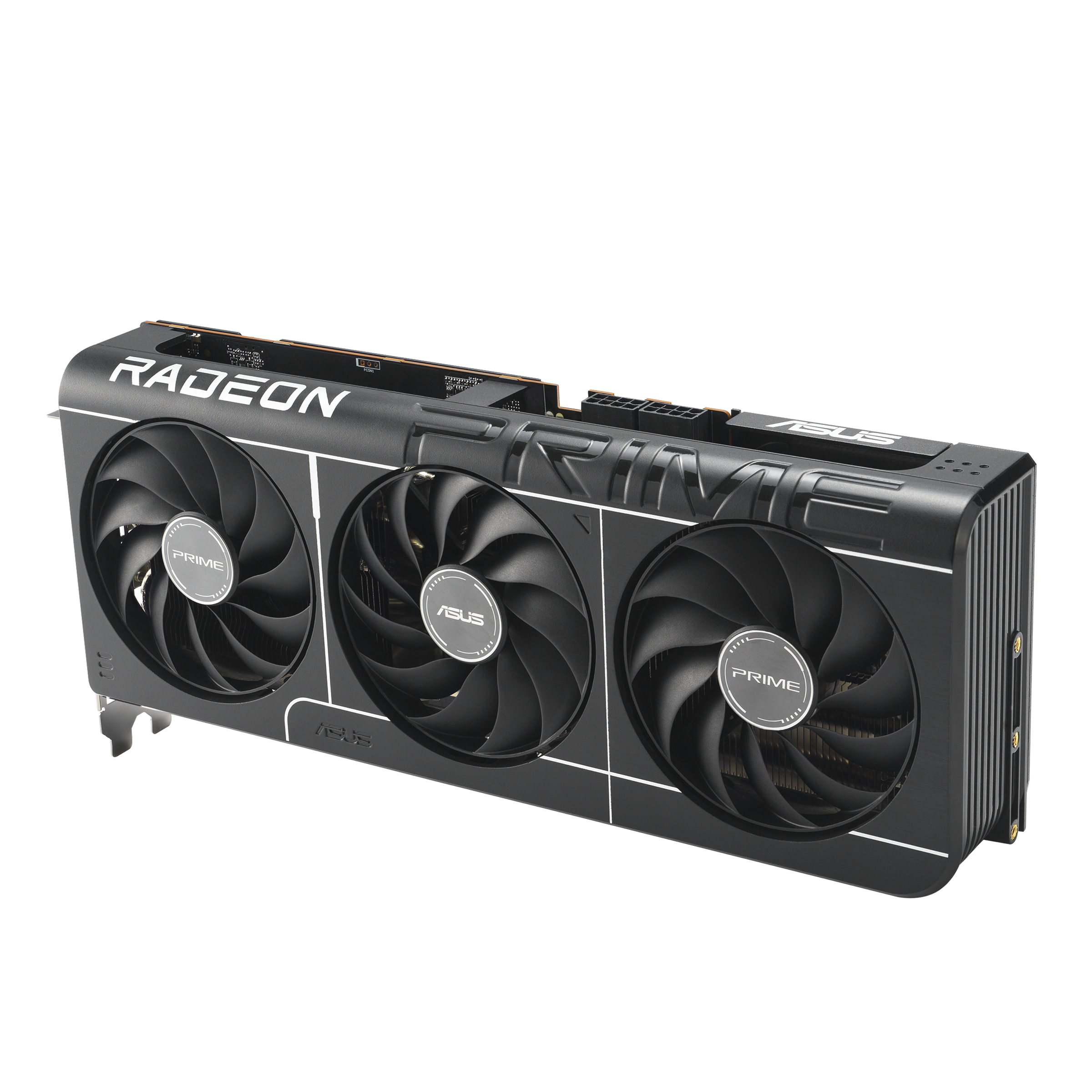 A large main feature product image of ASUS Radeon RX 9070 Prime OC 16GB GDDR6