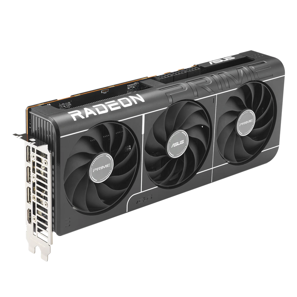 A large main feature product image of ASUS Radeon RX 9070 XT Prime OC 16GB GDDR6