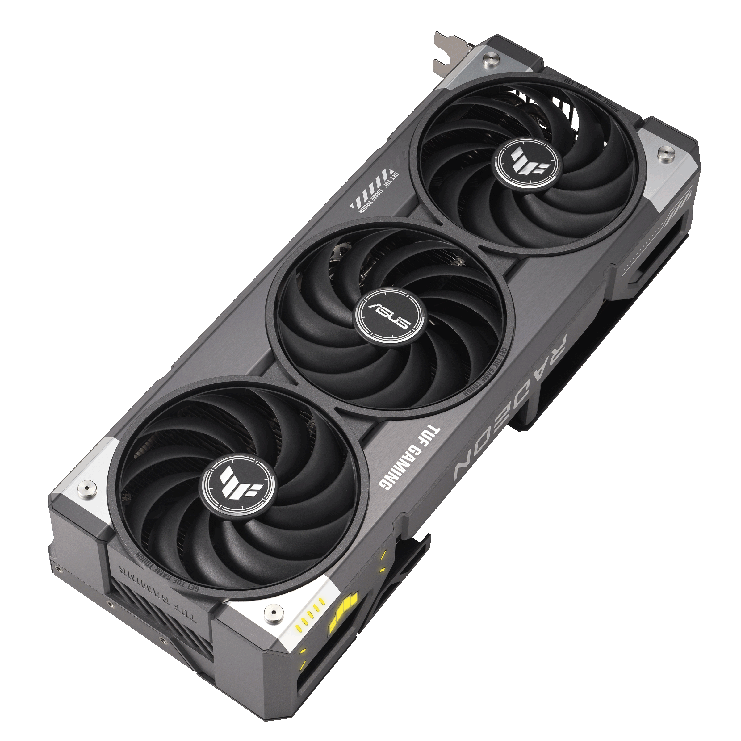 A large main feature product image of ASUS Radeon RX 9070 XT TUF Gaming OC 16GB GDDR6