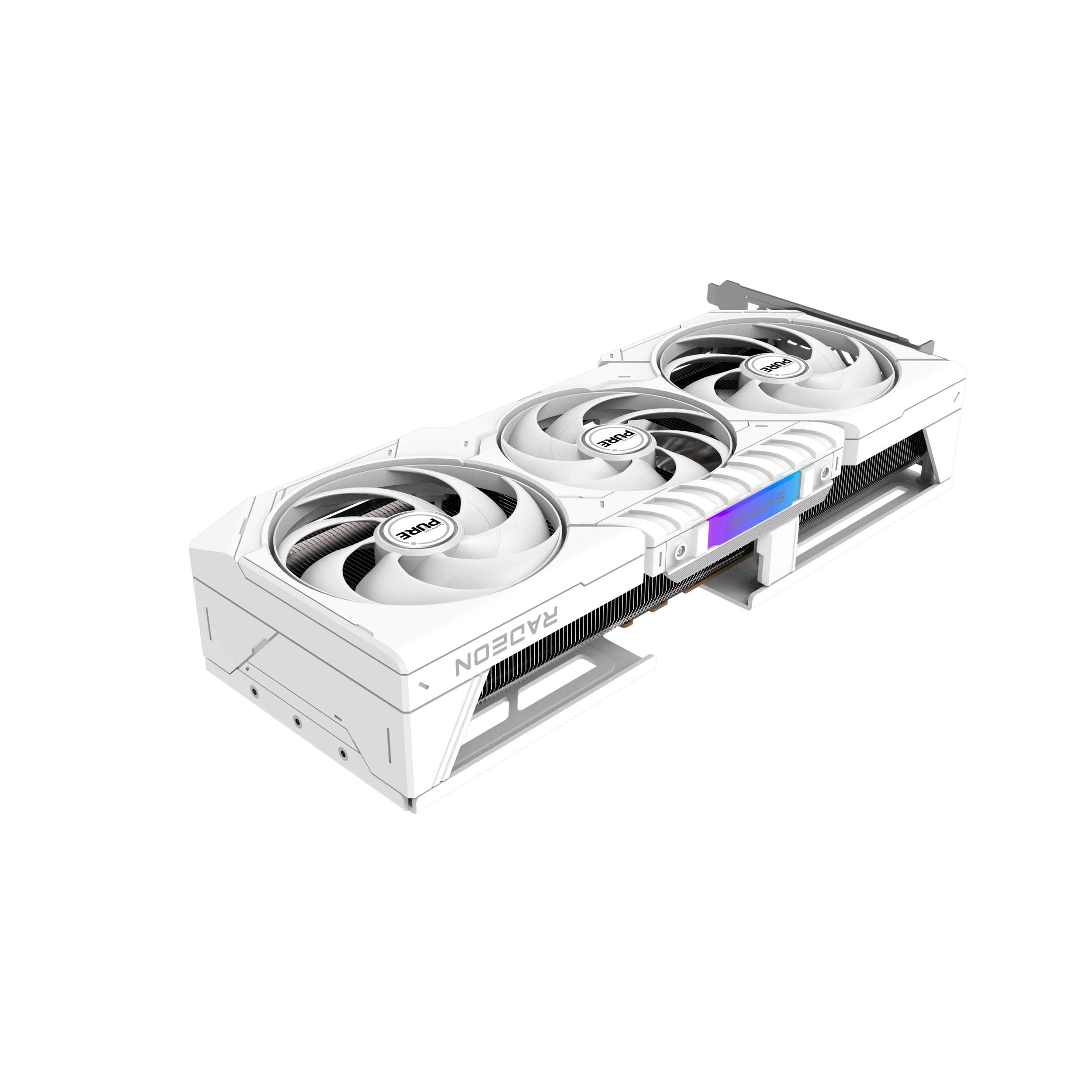 A large main feature product image of SAPPHIRE PURE Radeon RX 9070 XT 16GB GDDR6