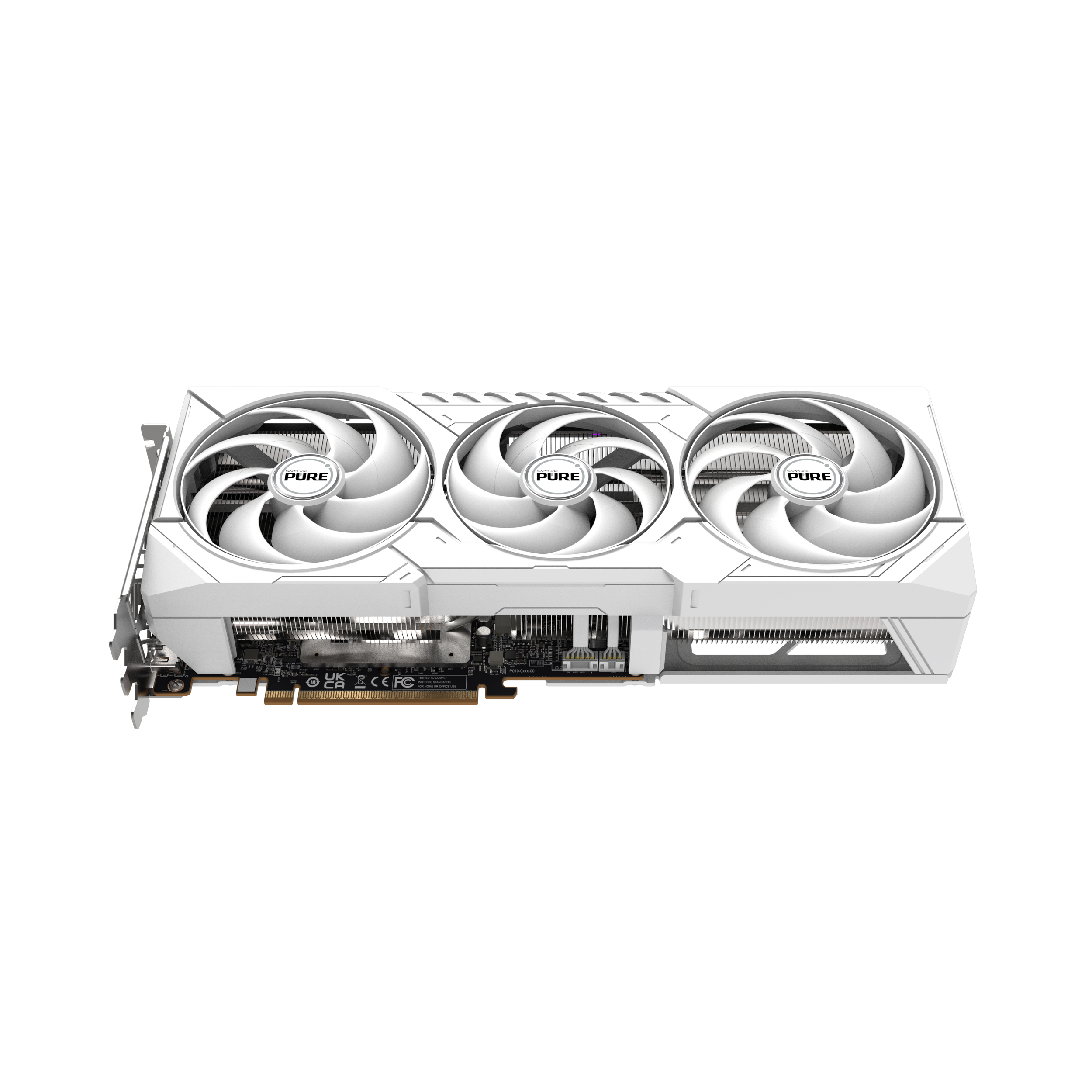 A large main feature product image of SAPPHIRE PURE Radeon RX 9070 XT 16GB GDDR6