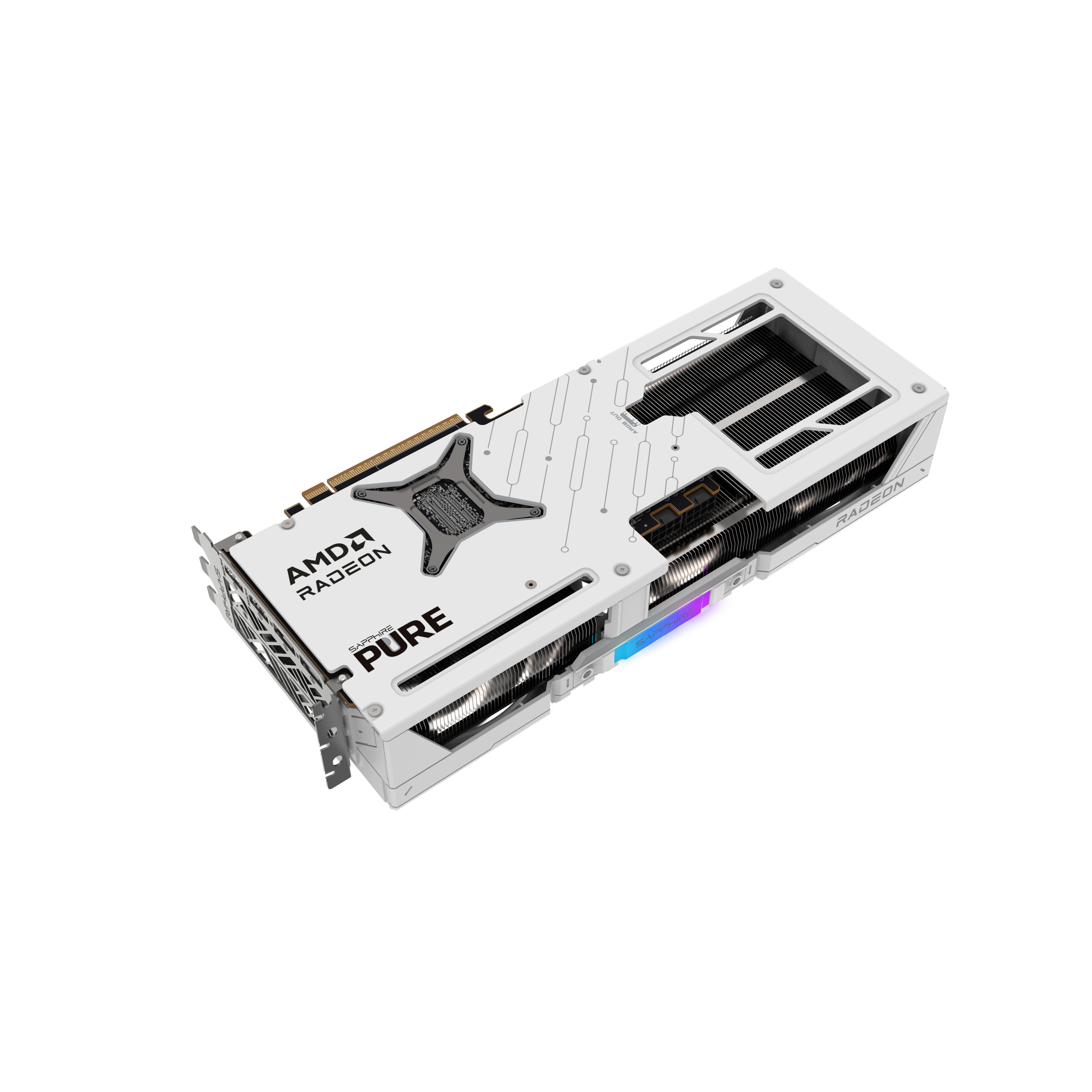 A large main feature product image of SAPPHIRE PURE Radeon RX 9070 16GB GDDR6