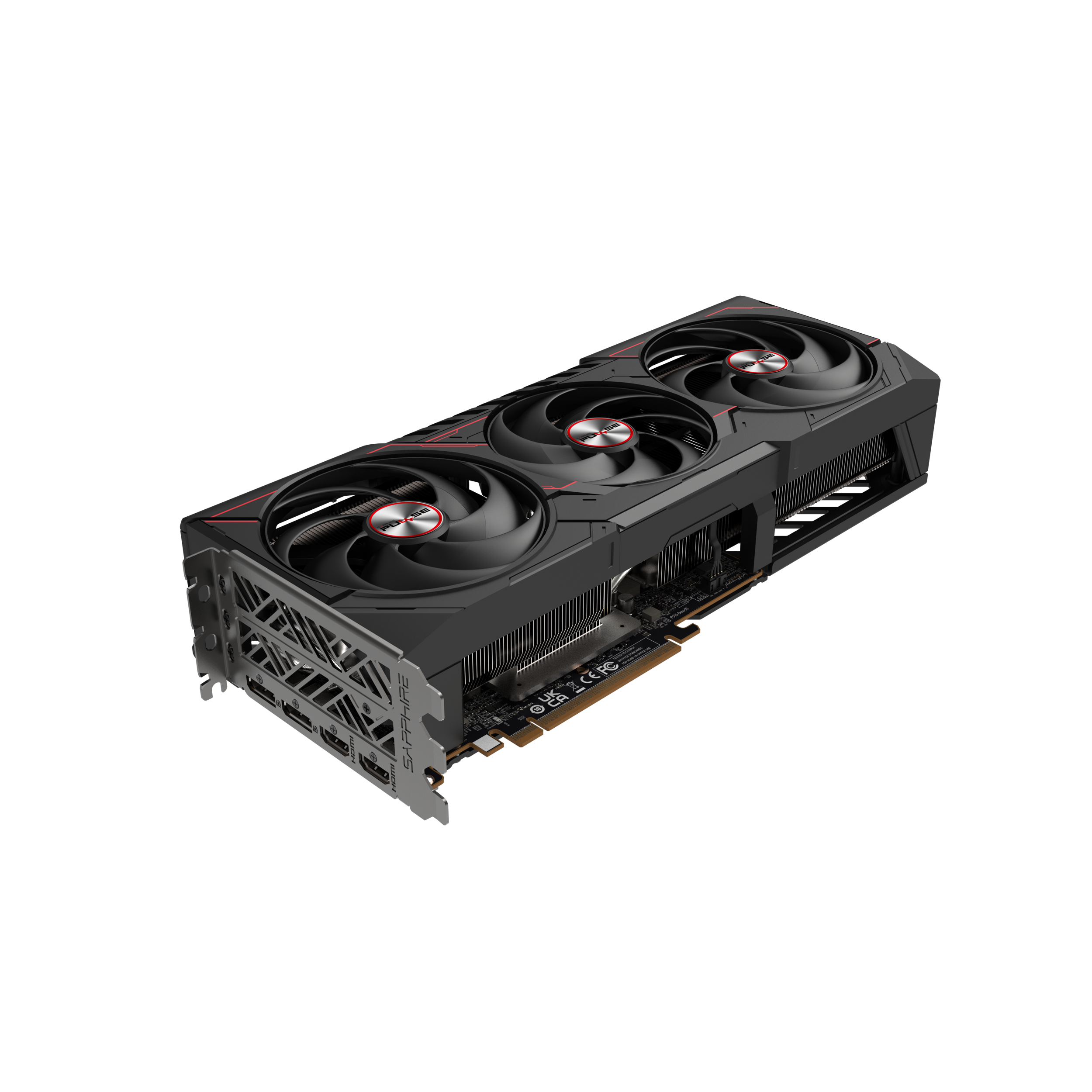 A large main feature product image of SAPPHIRE PULSE Radeon RX 9070 XT 16GB GDDR6