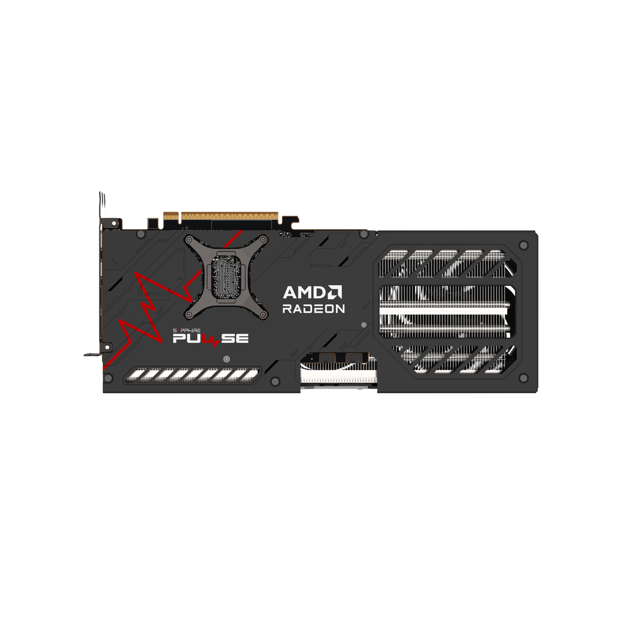 A large main feature product image of SAPPHIRE PULSE Radeon RX 9070 XT 16GB GDDR6