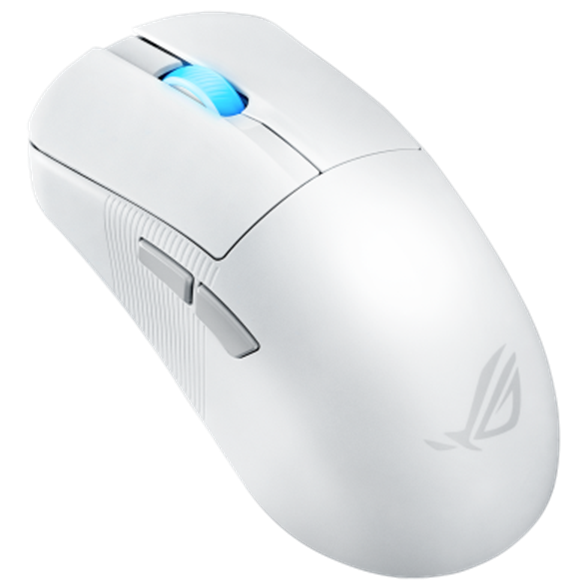 A large main feature product image of ASUS ROG Harpe Ace Mini Wireless Gaming Mouse - White