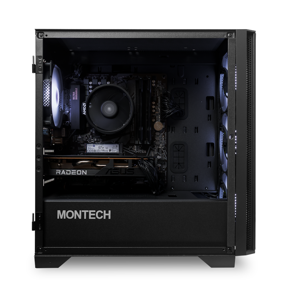 A large main feature product image of PLE Stealth RX 6600 Prebuilt Ready To Go Gaming PC