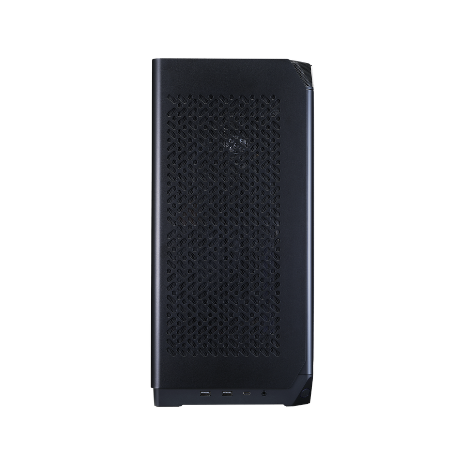 A large main feature product image of Cooler Master NCORE 100 AIR 14.7L SFF Vertical Mini-ITX Case (Black)
