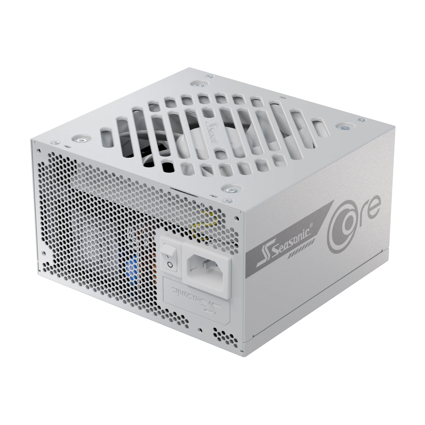 A large main feature product image of Seasonic CORE GX 850W Gold PCIe 5.1 ATX 3.1 Modular PSU (White)
