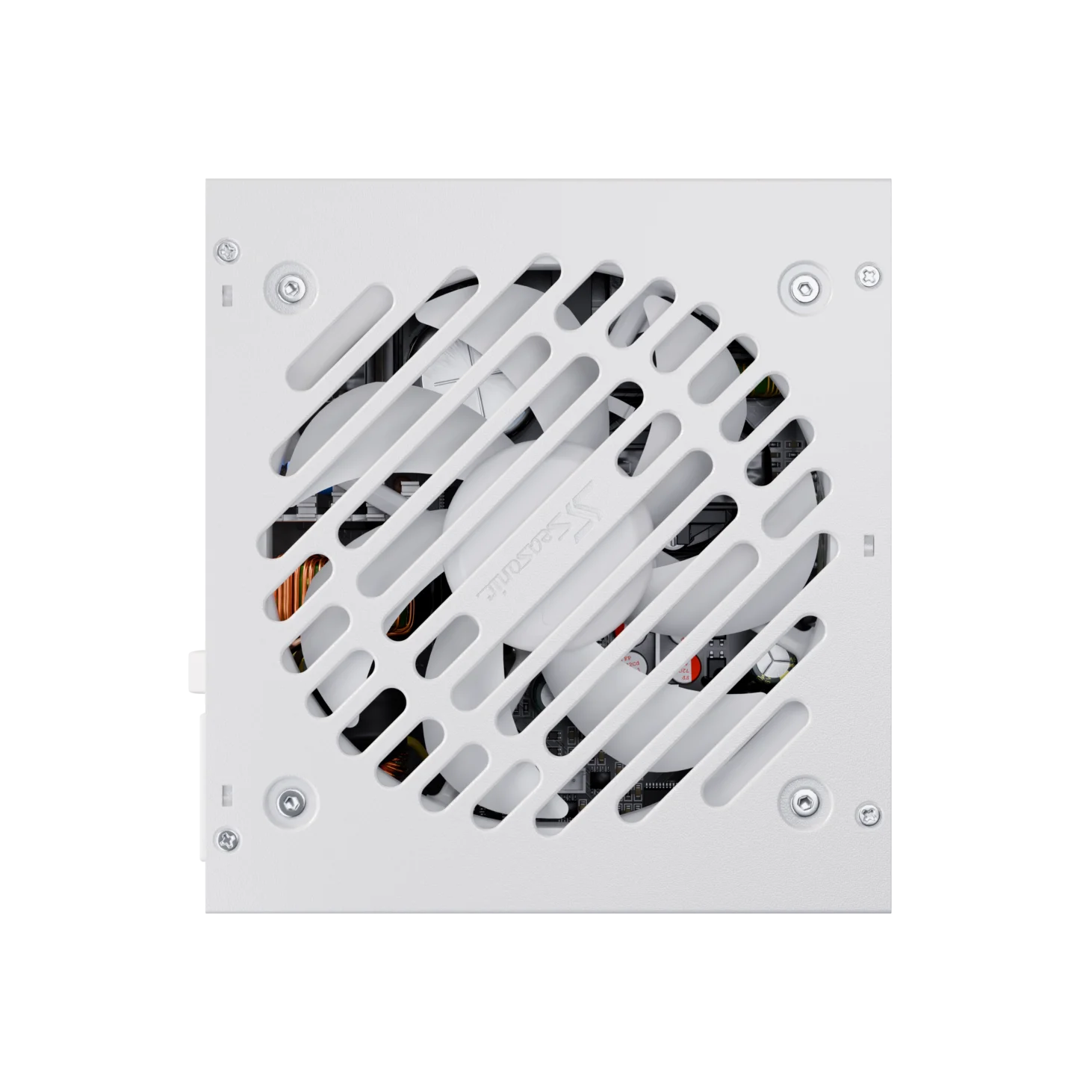 A large main feature product image of Seasonic CORE GX 750W Gold PCIe 5.1 ATX 3.1 Modular PSU (White)