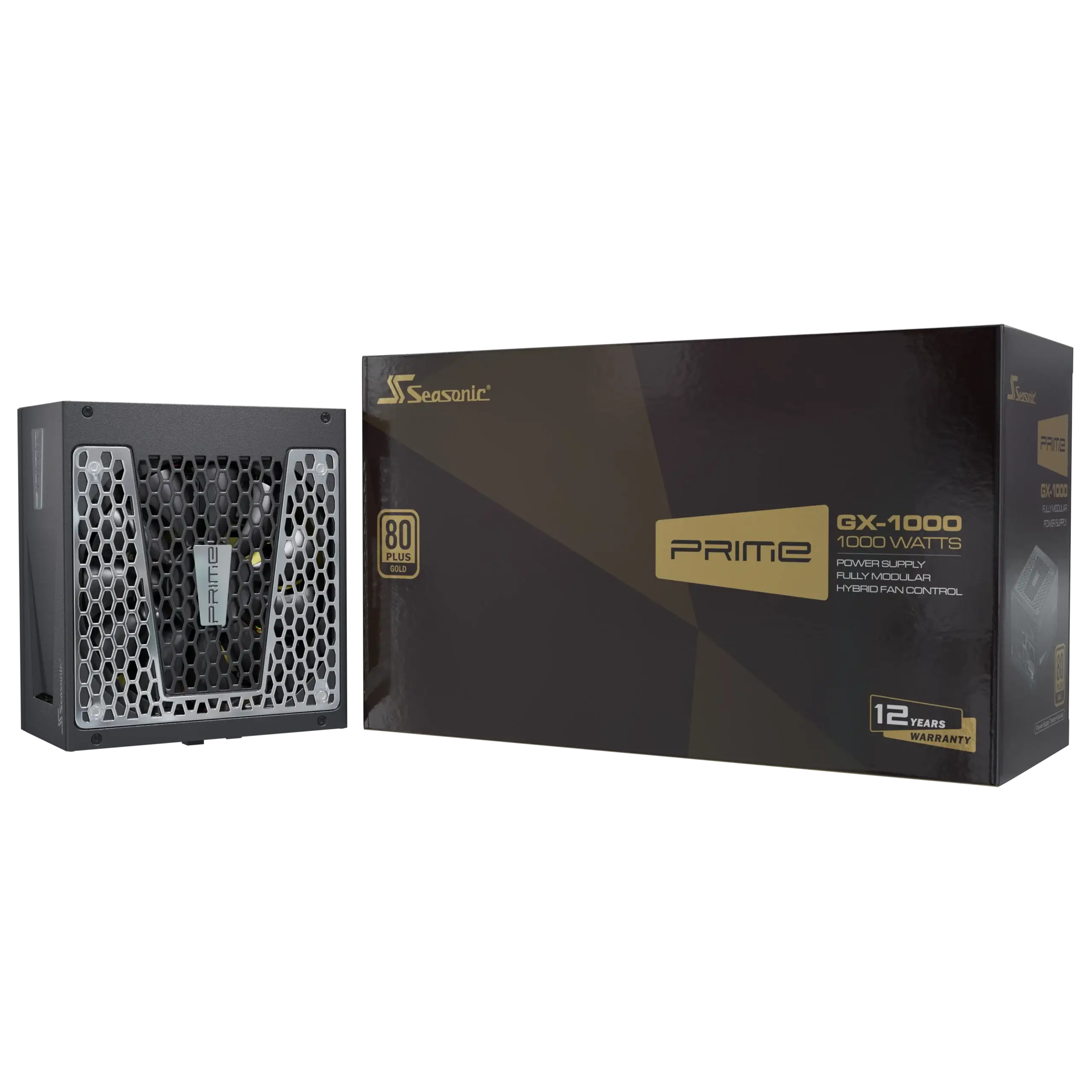 A large main feature product image of Seasonic PRIME GX 1000W Gold ATX Modular PSU