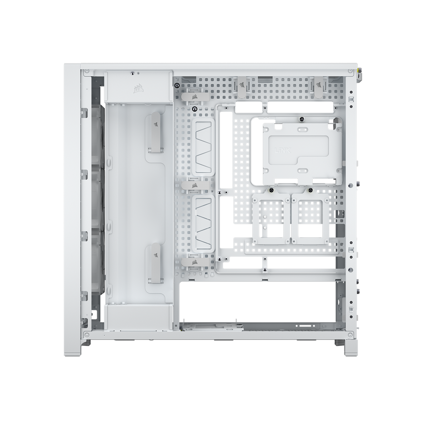 A large main feature product image of Corsair FRAME 5000D RS Modular Mid Tower Case (White)