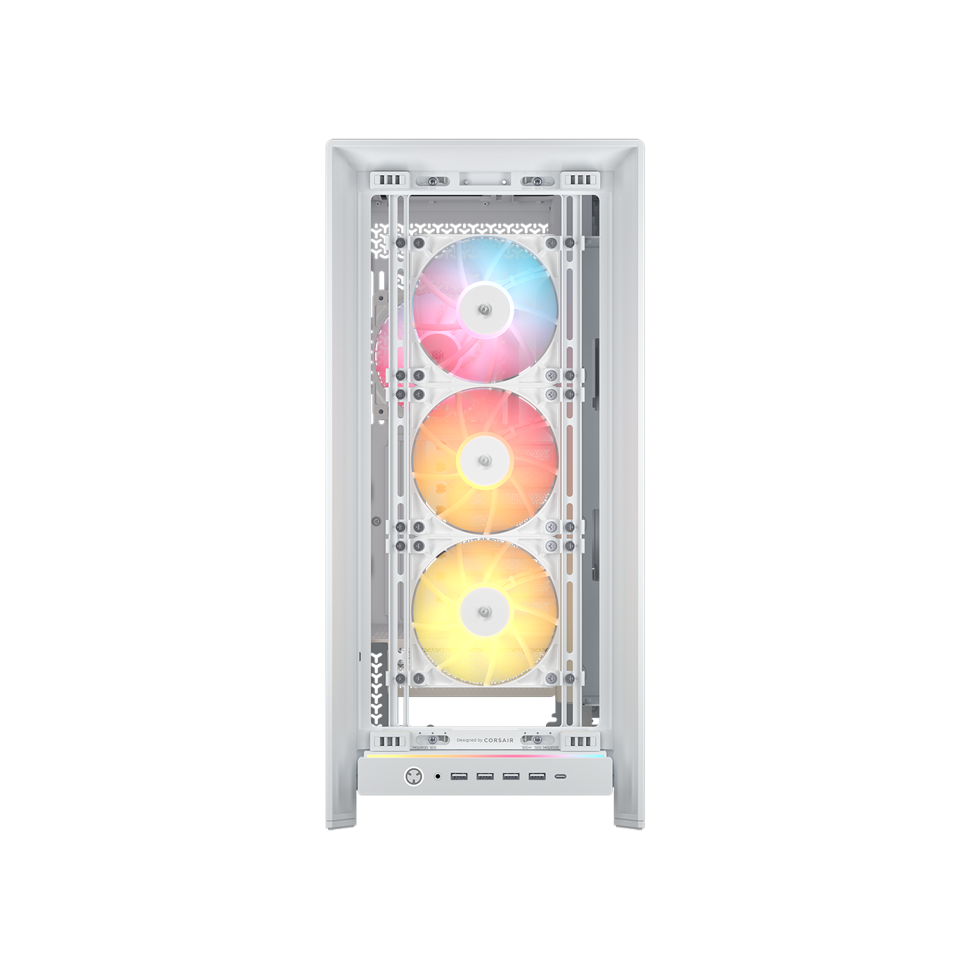 A large main feature product image of Corsair FRAME 5000D RS ARGB Modular Mid Tower Case (White)