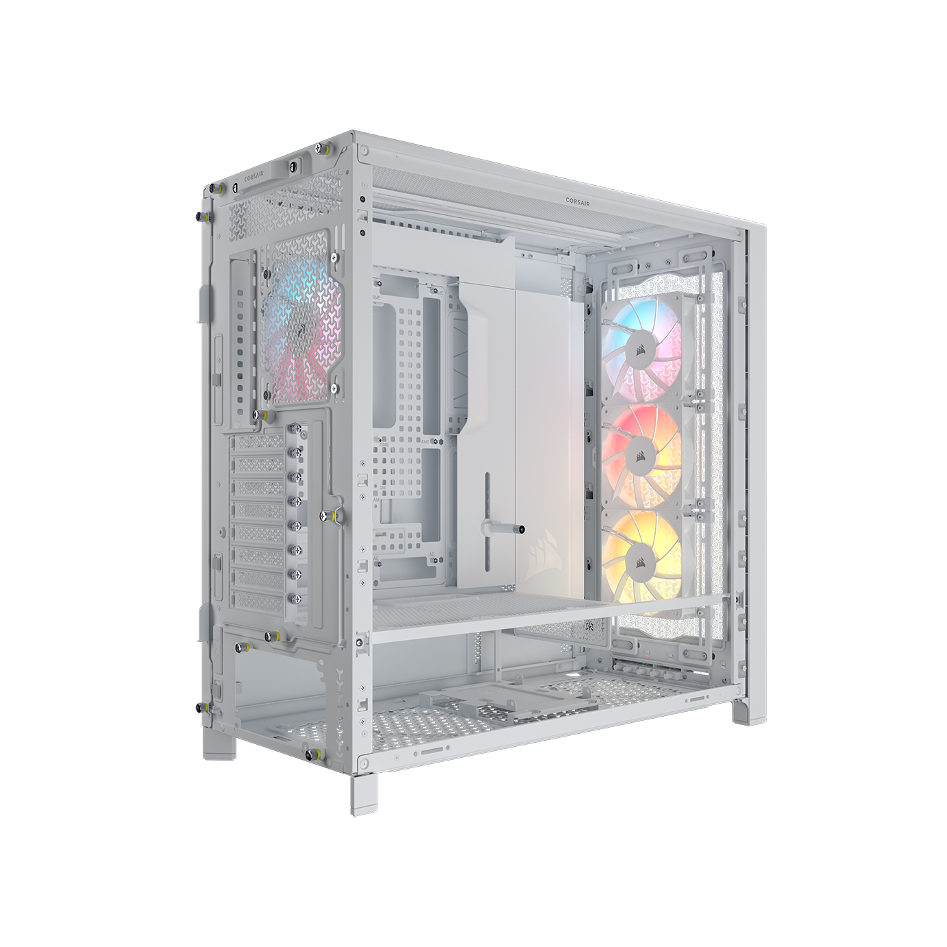 A large main feature product image of Corsair FRAME 5000D RS ARGB Modular Mid Tower Case (White)