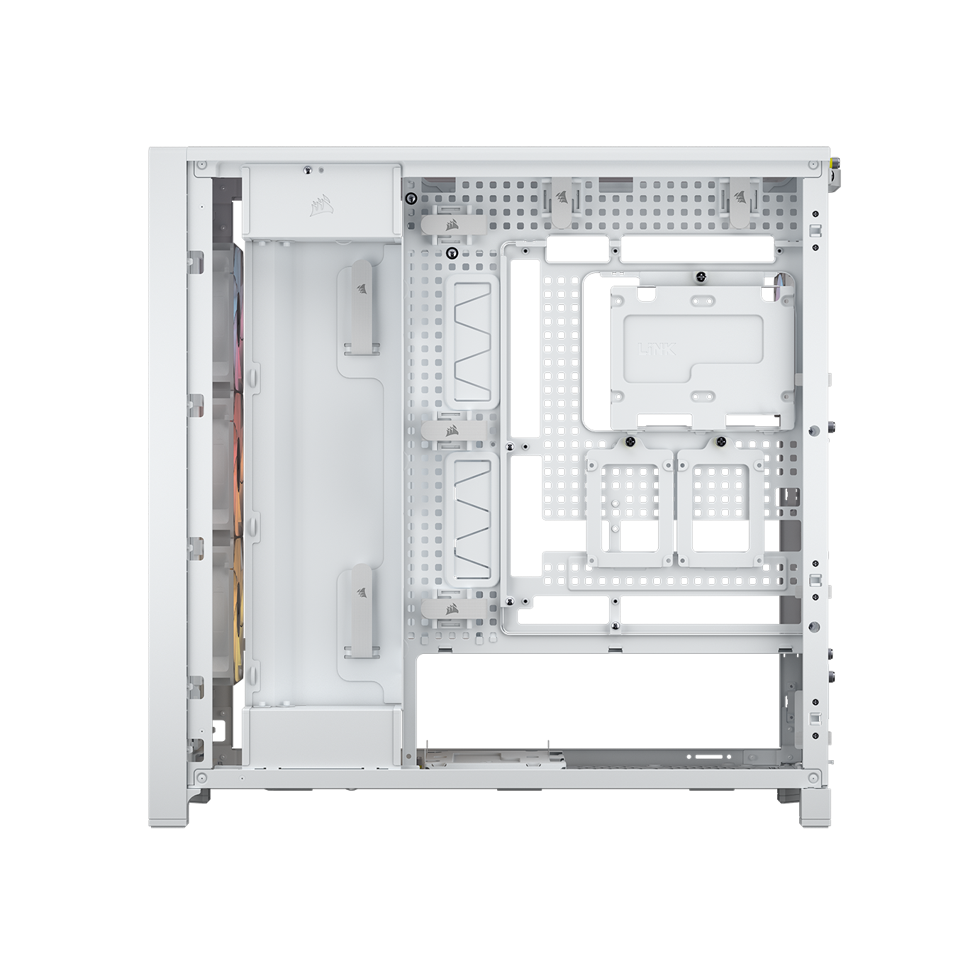 A large main feature product image of Corsair FRAME 5000D RS ARGB Modular Mid Tower Case (White)