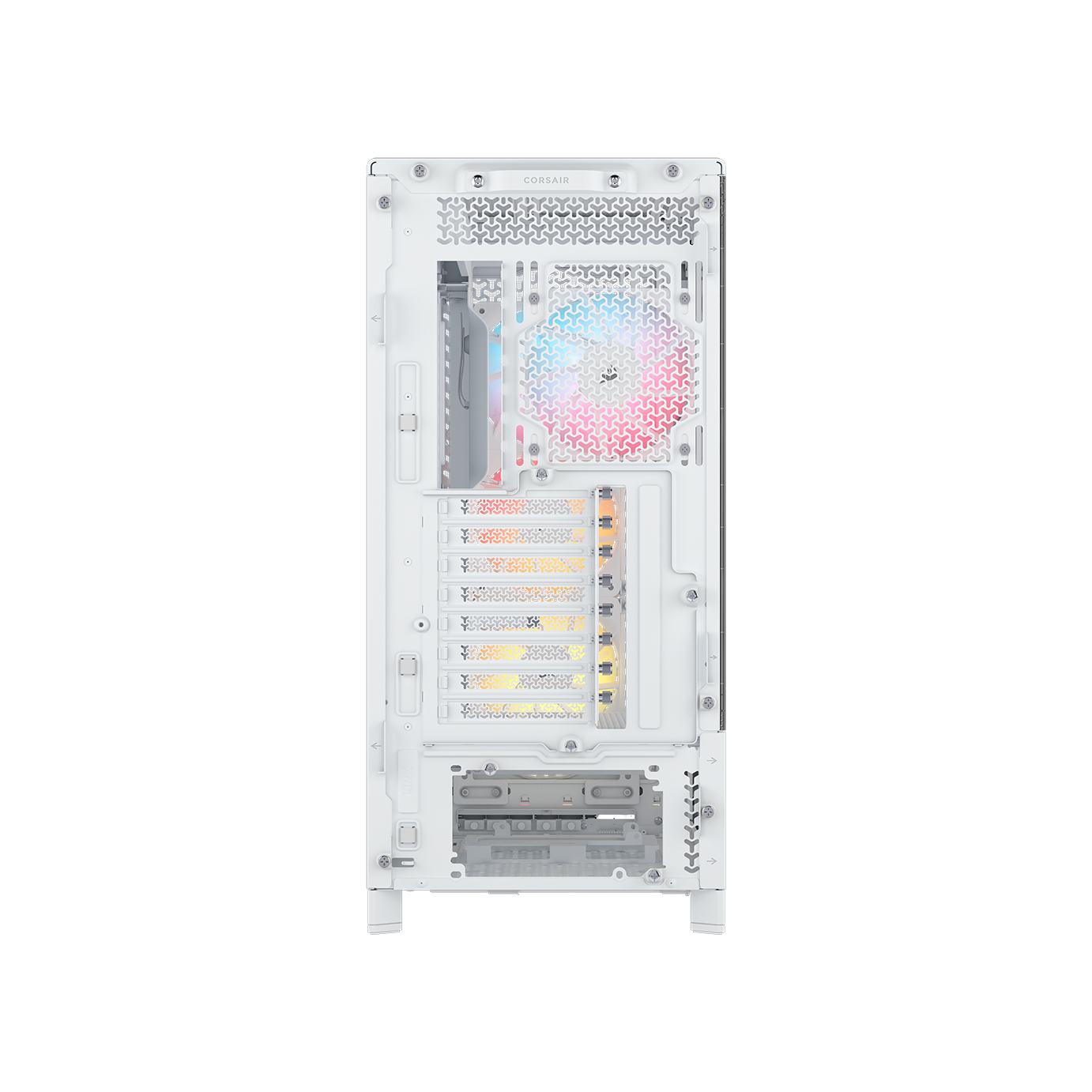 A large main feature product image of Corsair FRAME 5000D RS ARGB Modular Mid Tower Case (White)