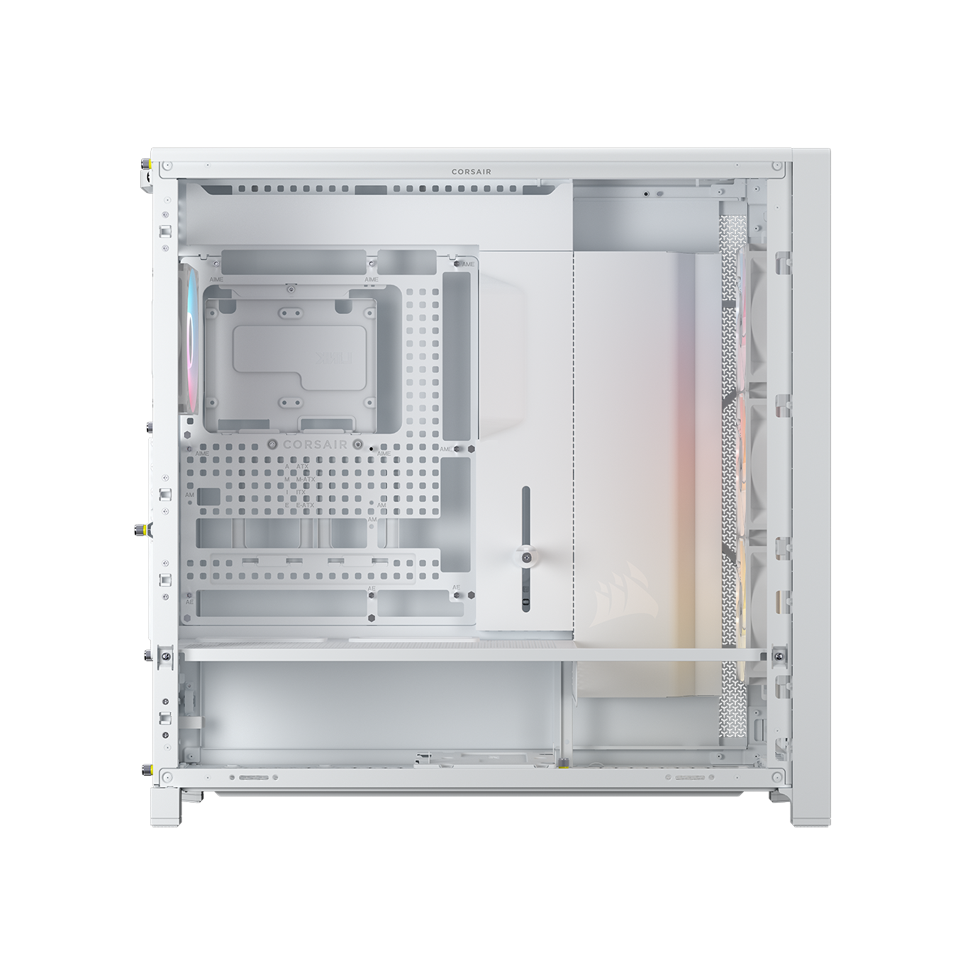 A large main feature product image of Corsair FRAME 5000D RS ARGB Modular Mid Tower Case (White)