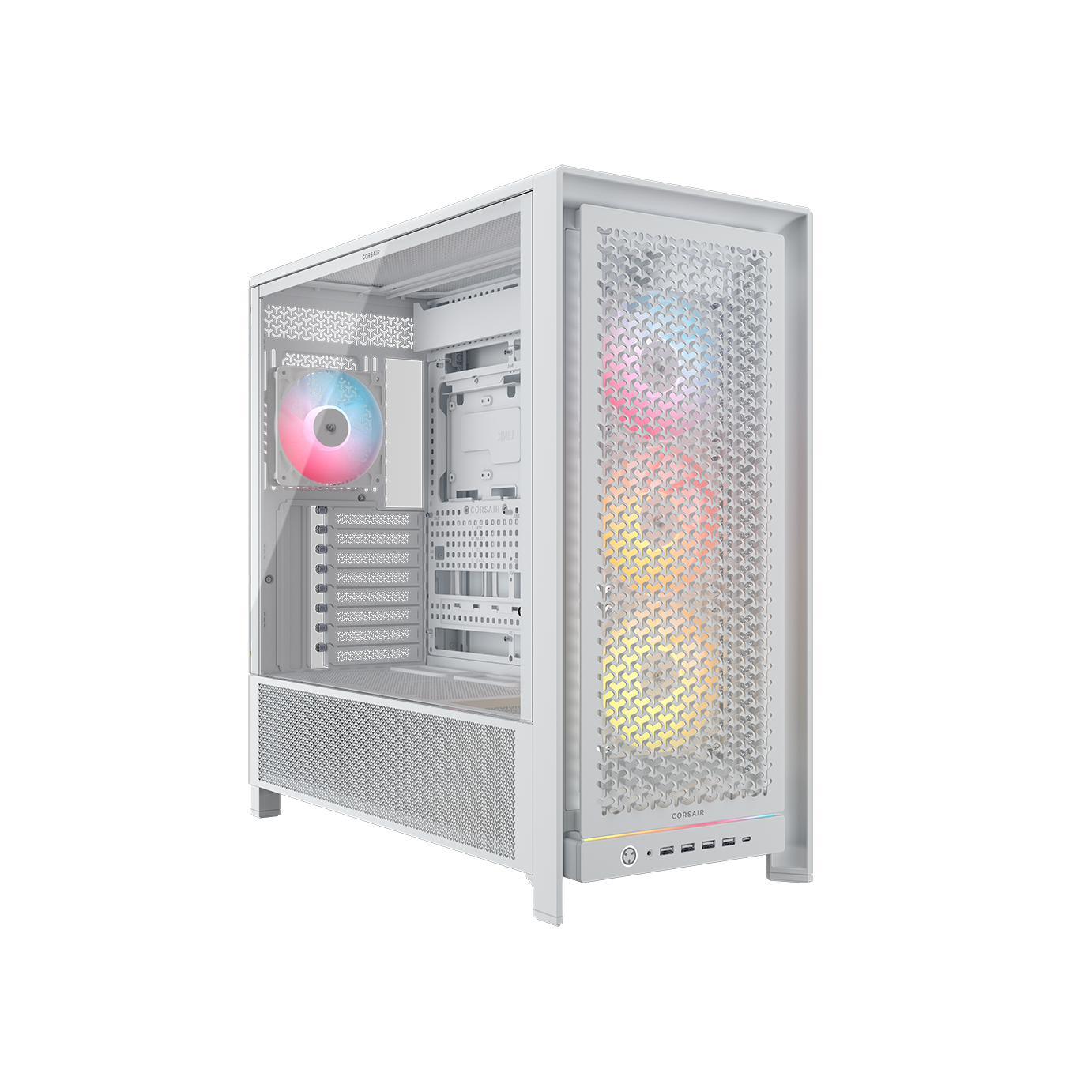 A large main feature product image of Corsair FRAME 5000D RS ARGB Modular Mid Tower Case (White)