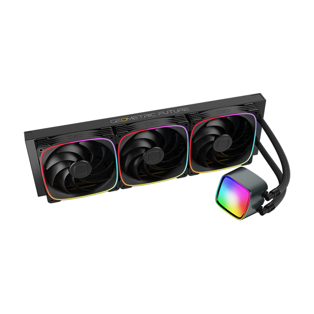 A large main feature product image of Geometric Future Eskimo Pro 420mm ARGB AIO Liquid CPU Cooler (Black)