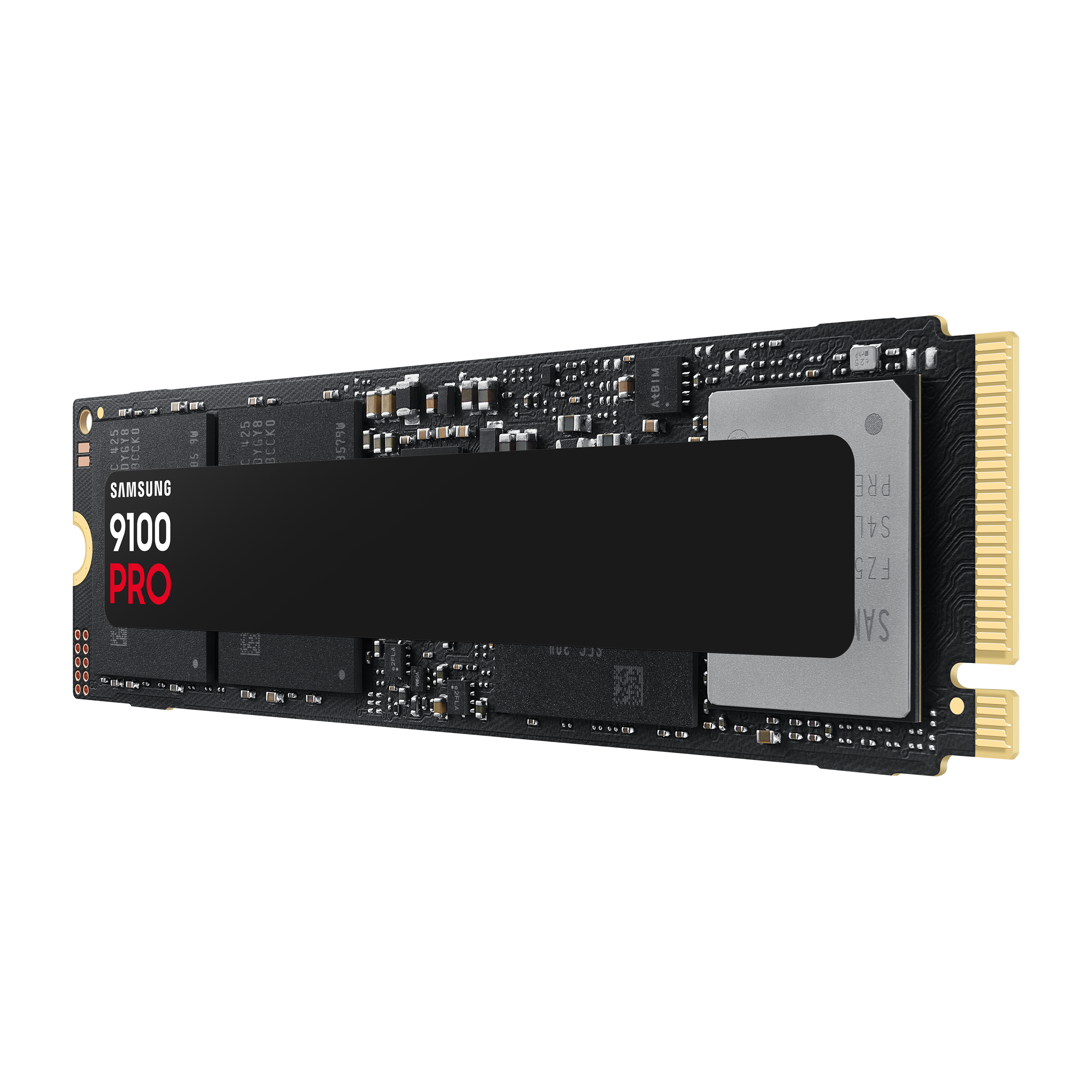 A large main feature product image of Samsung 9100 PRO PCIe Gen5 NVMe M.2 SSD - 2TB