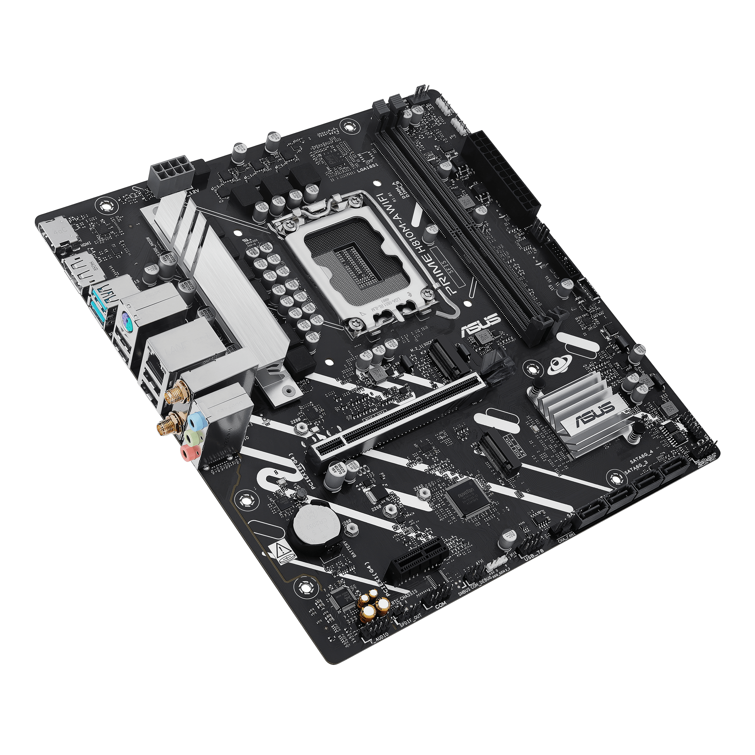 A large main feature product image of ASUS Prime H810M-A WiFi-CSM LGA1851 mATX Desktop Motherboard