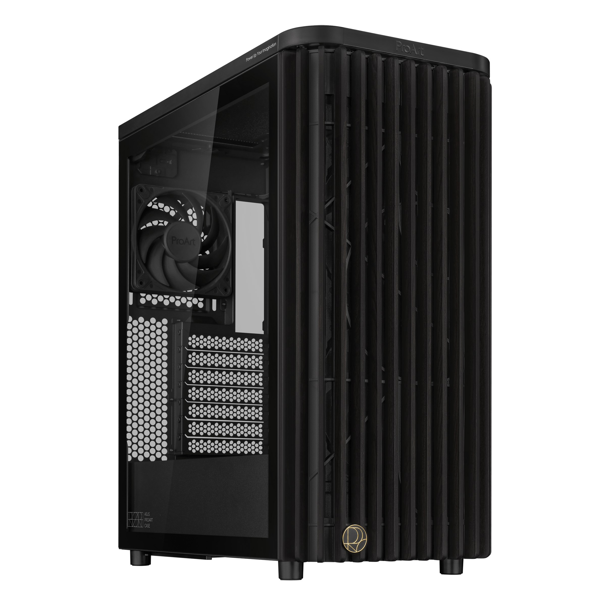 A large main feature product image of ASUS ProArt PA401 Mid Tower Case - Wood Tempered Glass