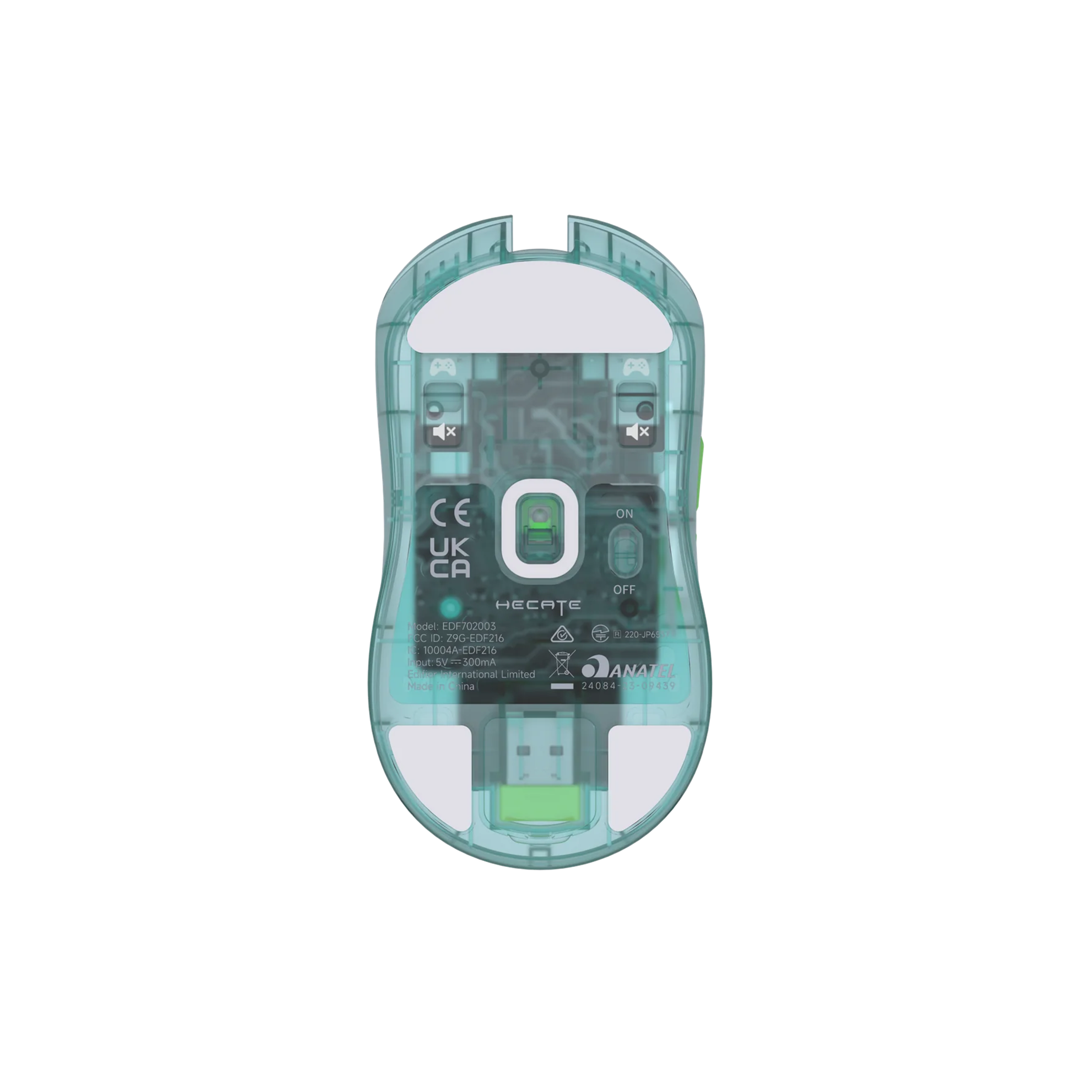 A large main feature product image of Edifier G3M Pro - Tri-Mode Wireless Gaming Mouse (Transparent Green)